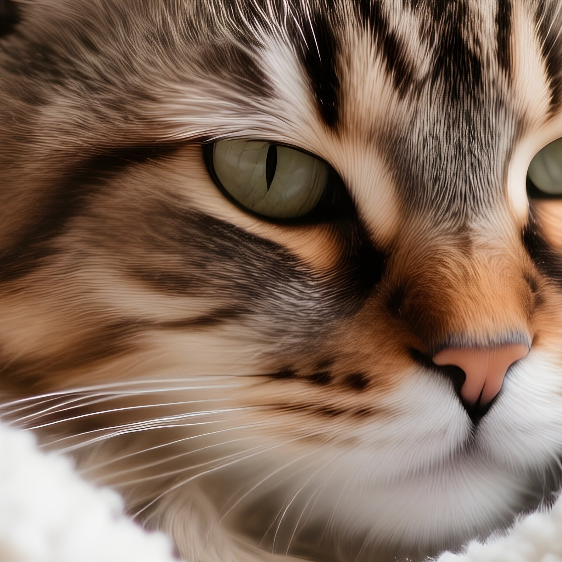Siberian Cat Snuggled In Blanket - Full Resolution Quality Preview