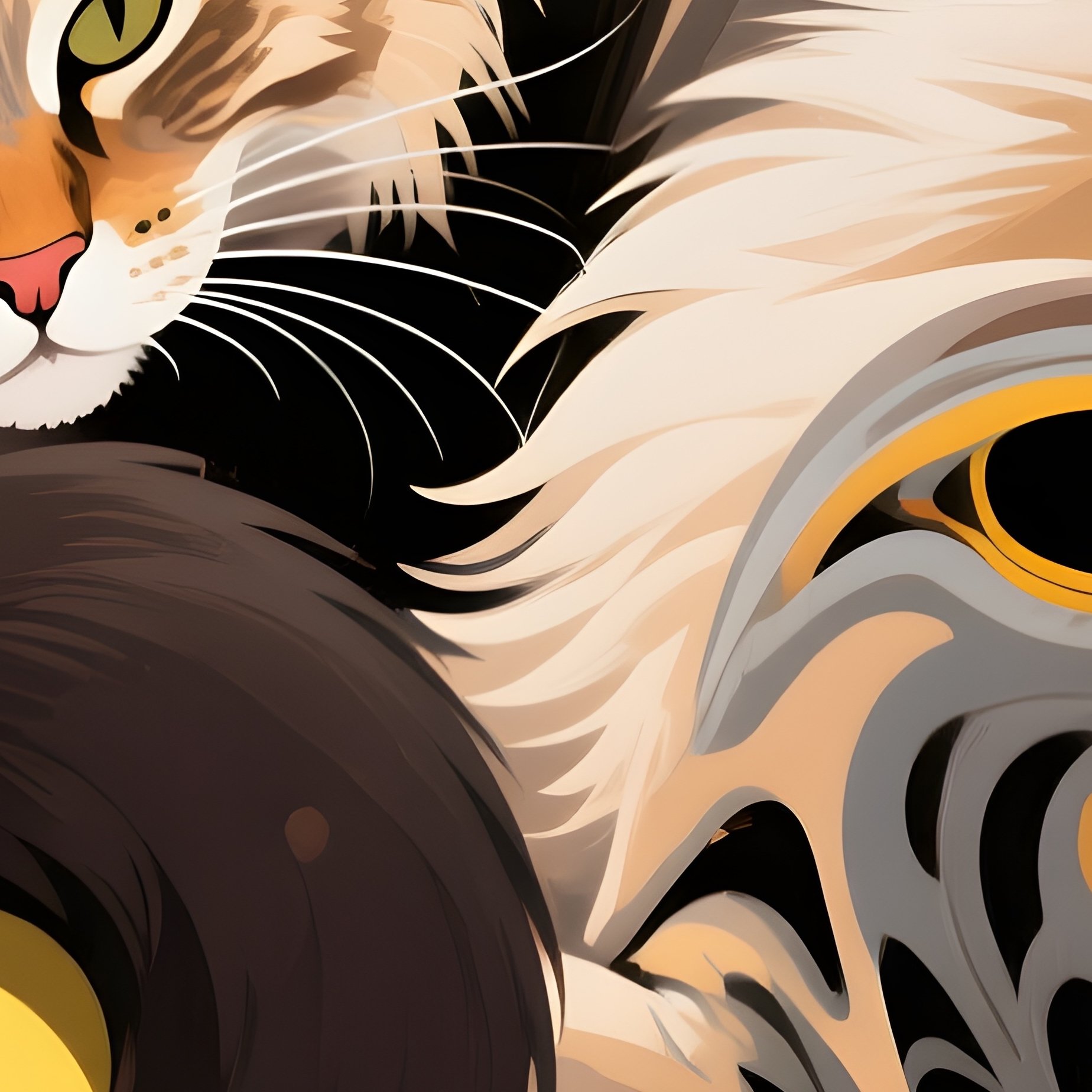 Siberian Cat Wrapping Around Another Animal Digital Art - Full Resolution Quality Preview