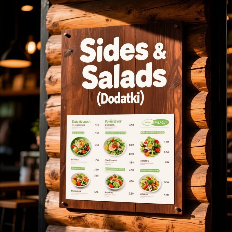Sides Salads Dodatki Restaurant Menu Board