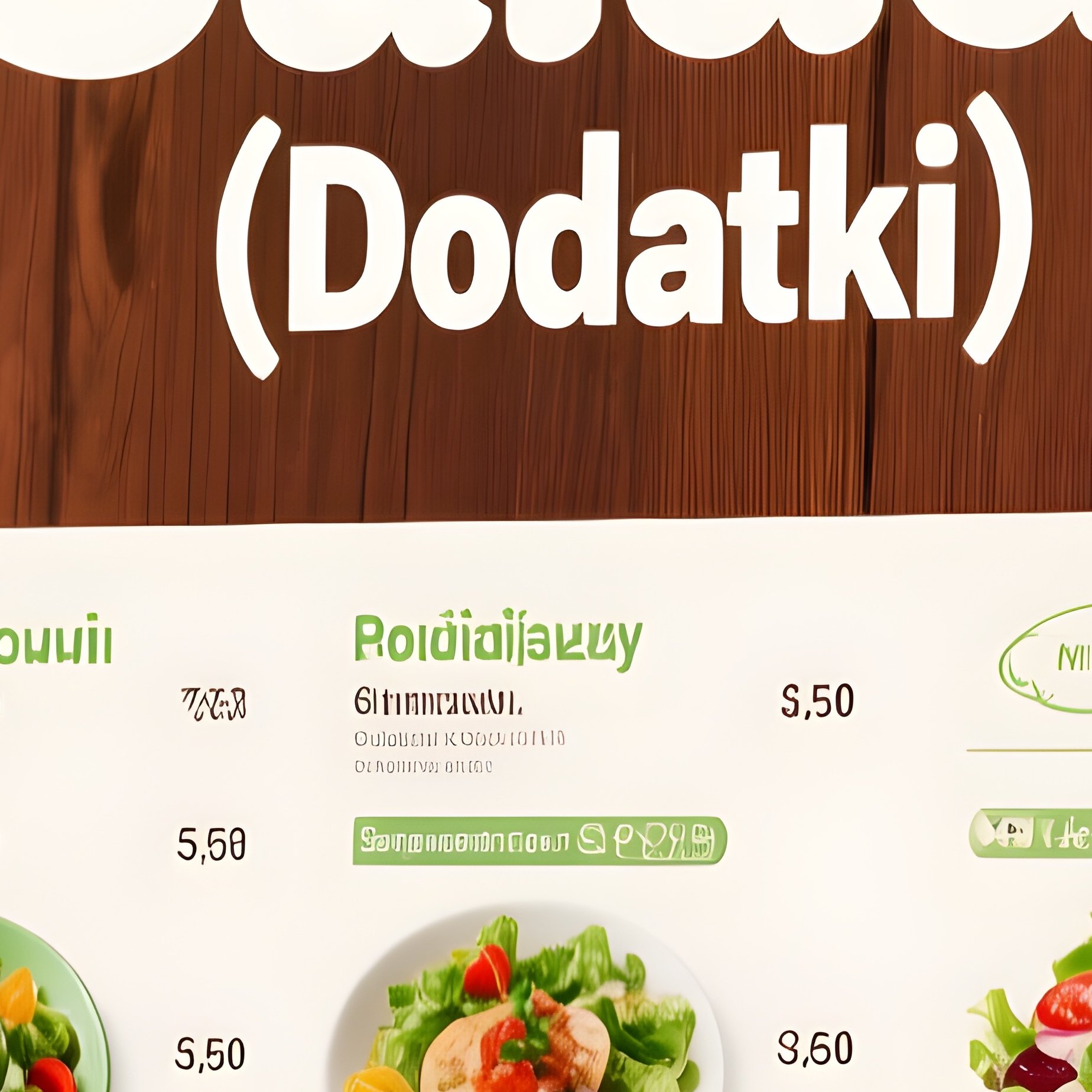 Sides Salads Dodatki Restaurant Menu Board - Full Resolution Quality Preview