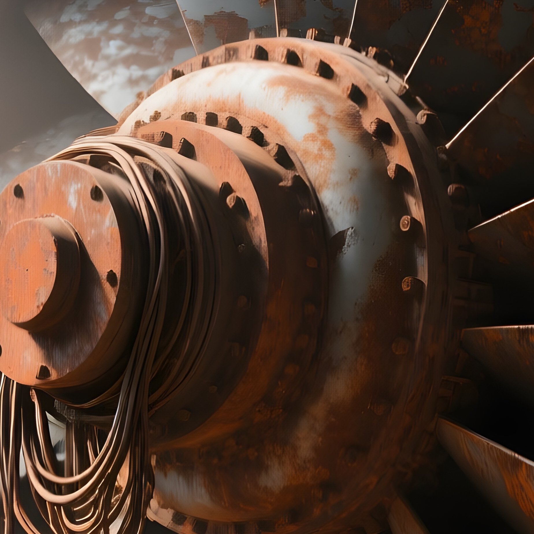 Silent Turbine Abandoned Power Plant - Full Resolution Quality Preview