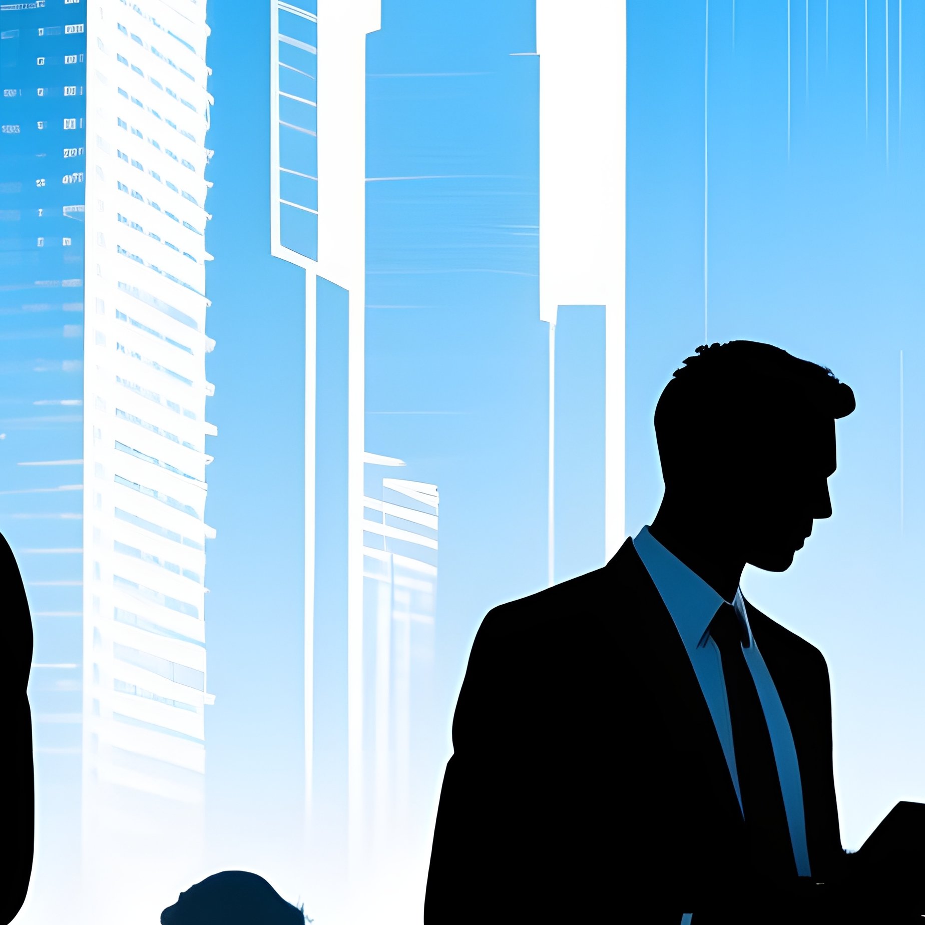 Silhouettes Of Business People In A Corporate Setting Business - Full Resolution Quality Preview