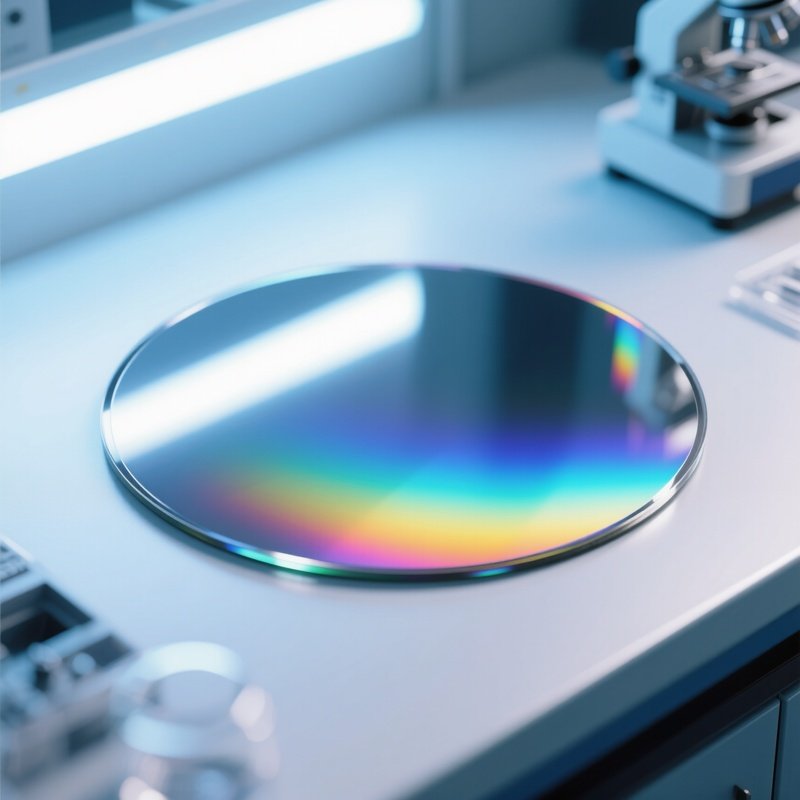 Silicon Wafer Refracting Rainbow Light