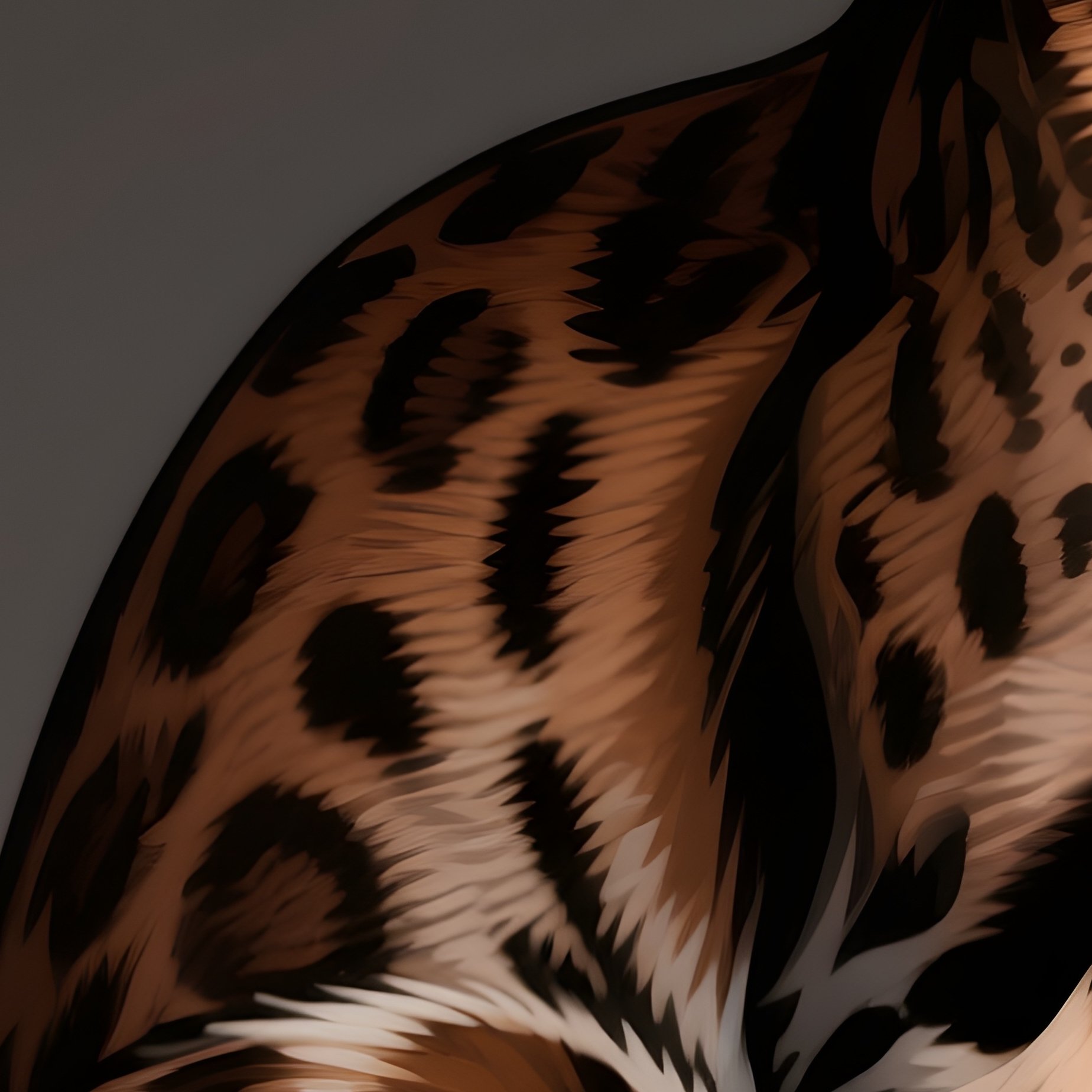 Sitting Savannah Cat Tail Around Paws Art - Full Resolution Quality Preview