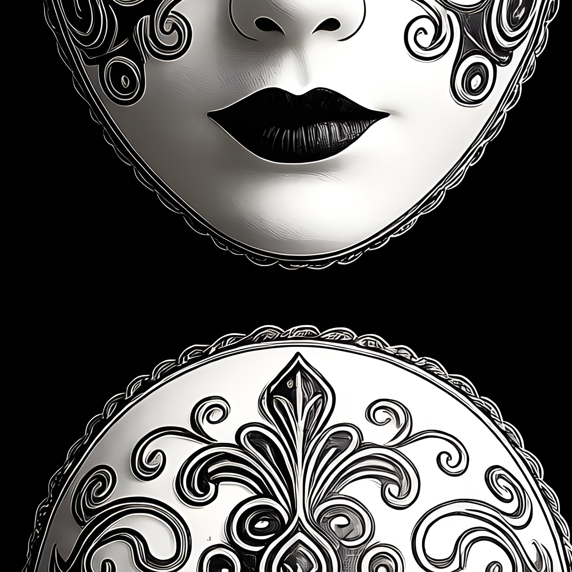 Six Decorative Masks Mask Venetian - Full Resolution Quality Preview