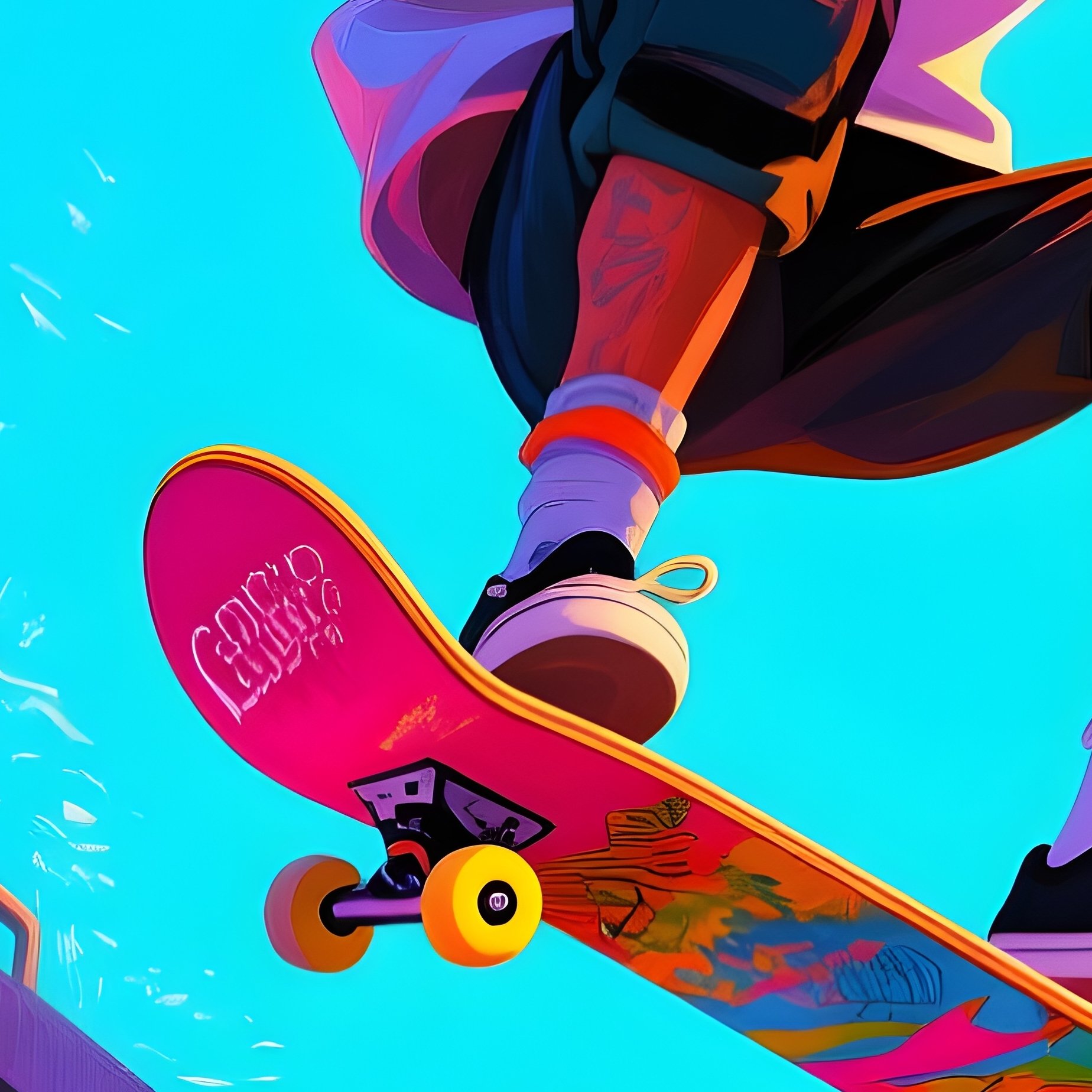 Skateboarder Crash Leo Flipping Off Building Rooftop 2 - Full Resolution Quality Preview