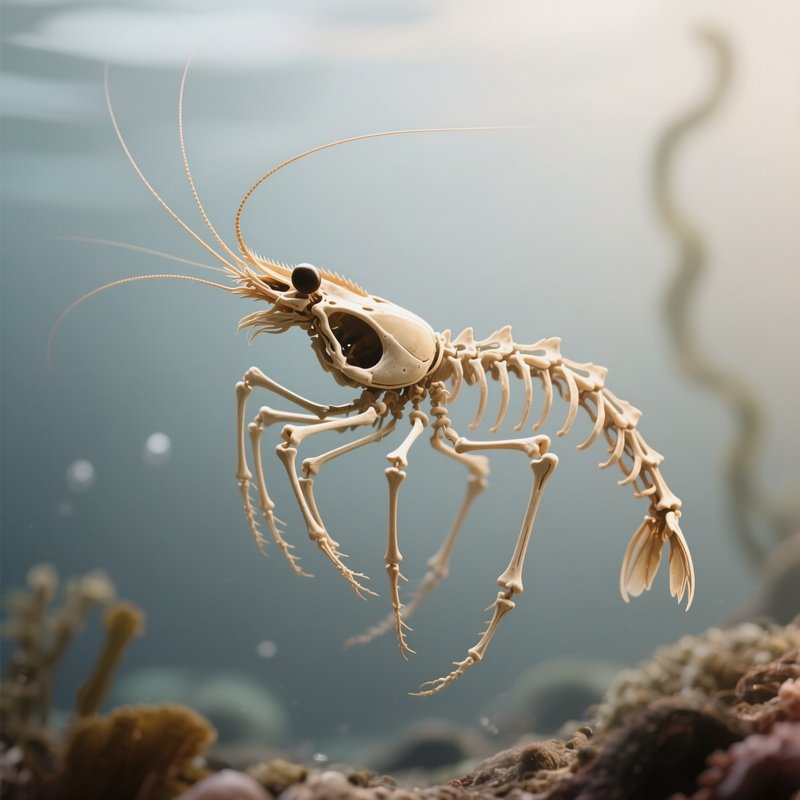Skeleton Shrimp – Sticklike Skeletal Frame Floating Like An Insect.