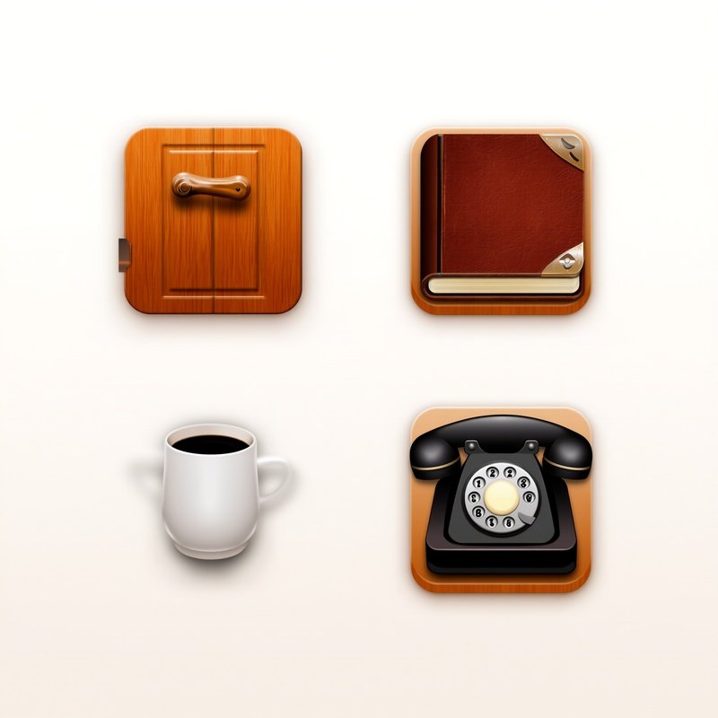 Skeuomorphic Real World Objects As Buttons