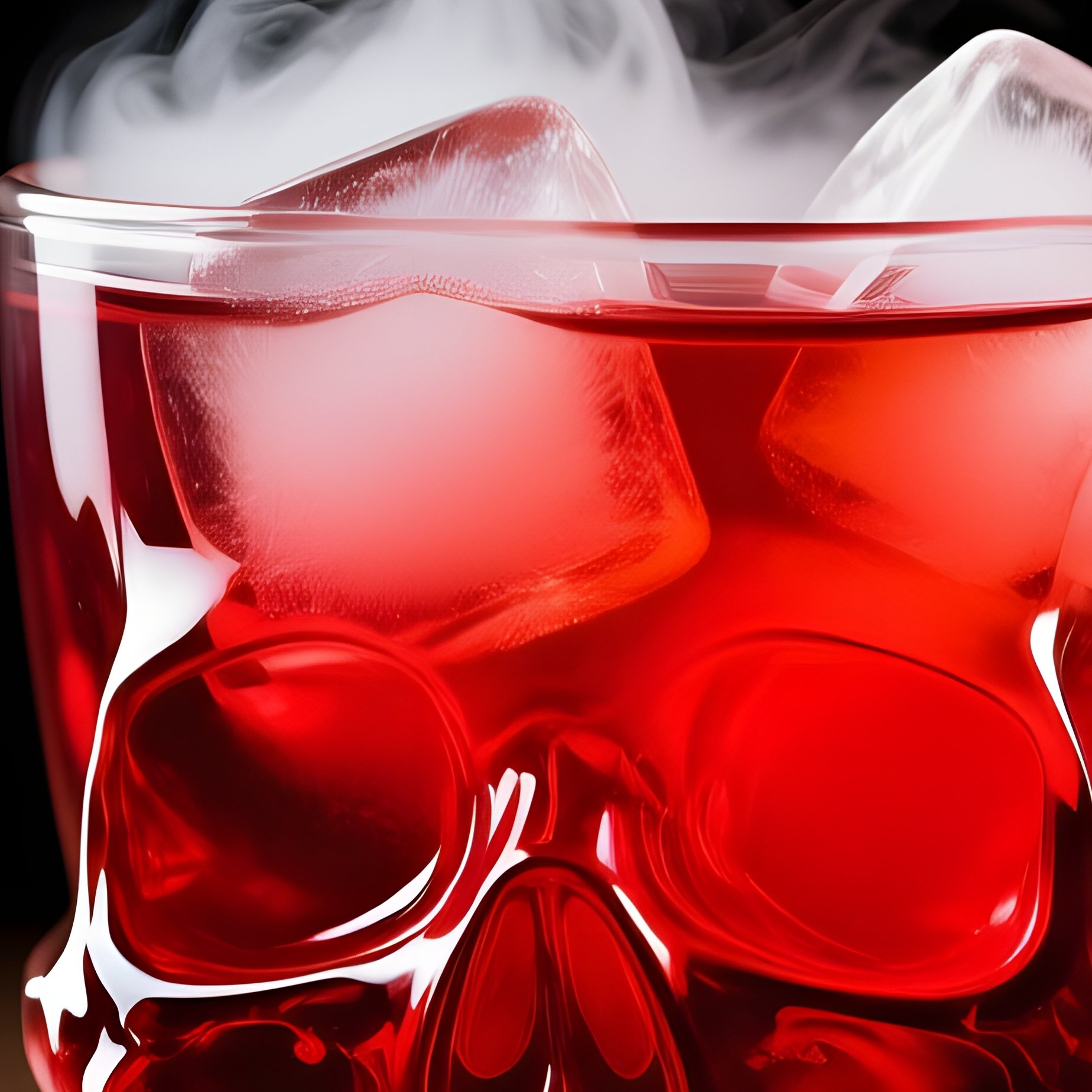 Skull Shaped Glass Containing A Red Beverage Skull Glass - Full Resolution Quality Preview