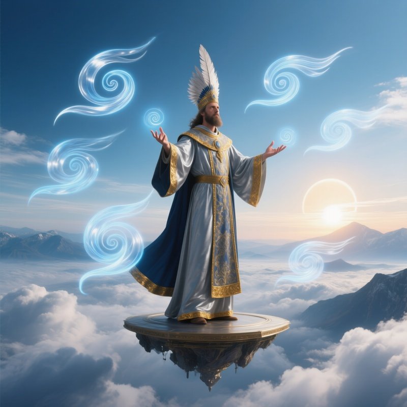 Sky Priest Summoning Floating Wind Symbols