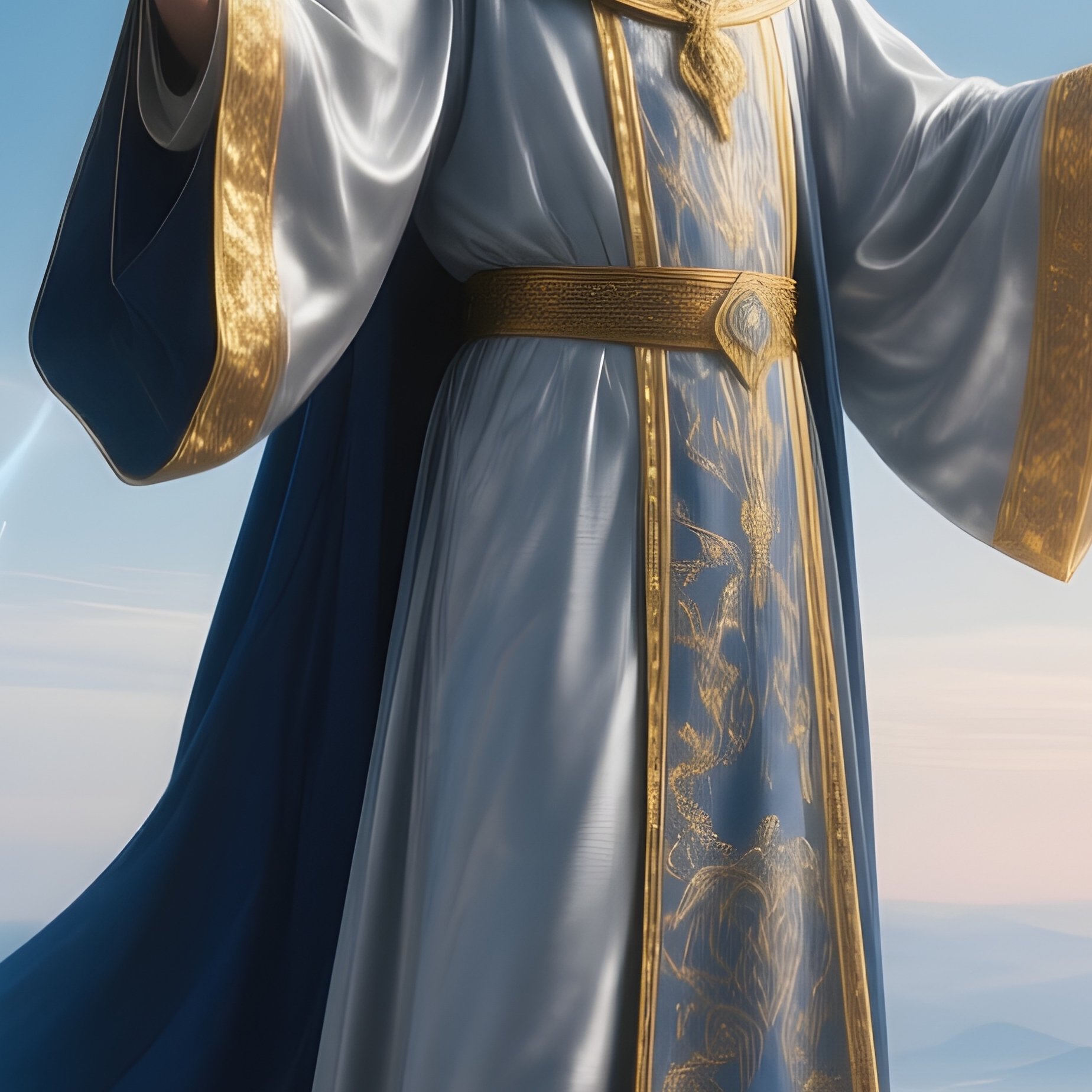 Sky Priest Summoning Floating Wind Symbols - Full Resolution Quality Preview