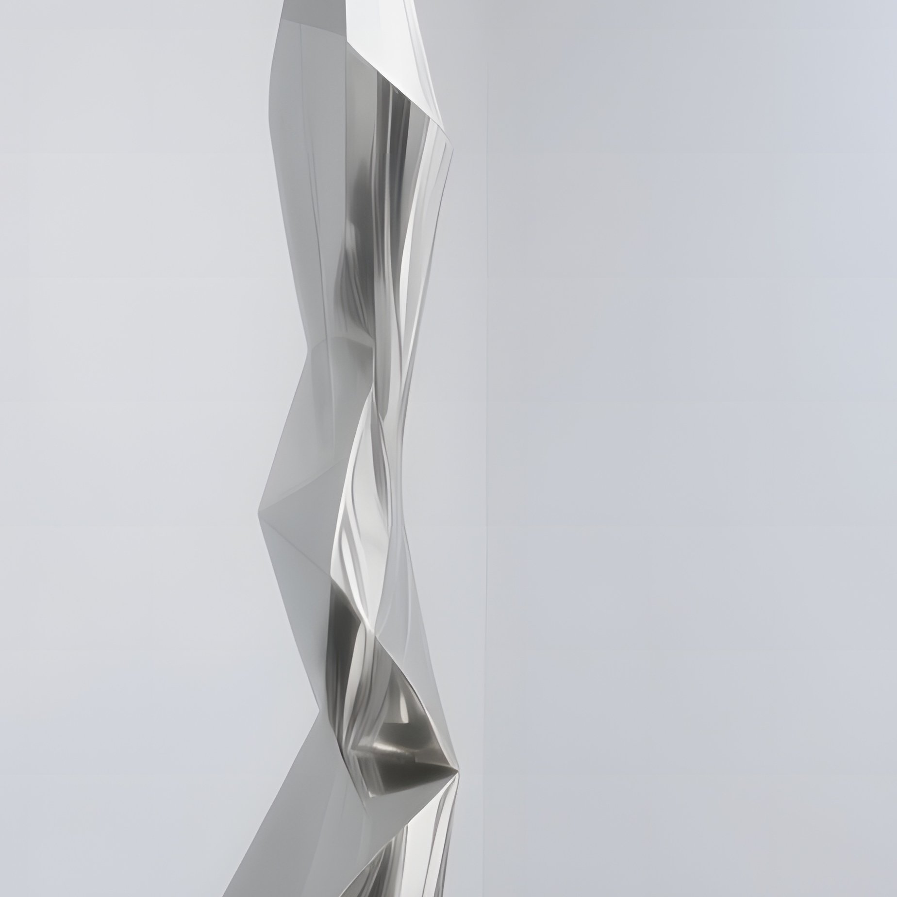 Sleek White Gallery Abstract Metal Sculptures - Full Resolution Quality Preview