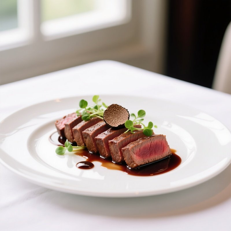 Sliced Beef Tenderloin With Garnish