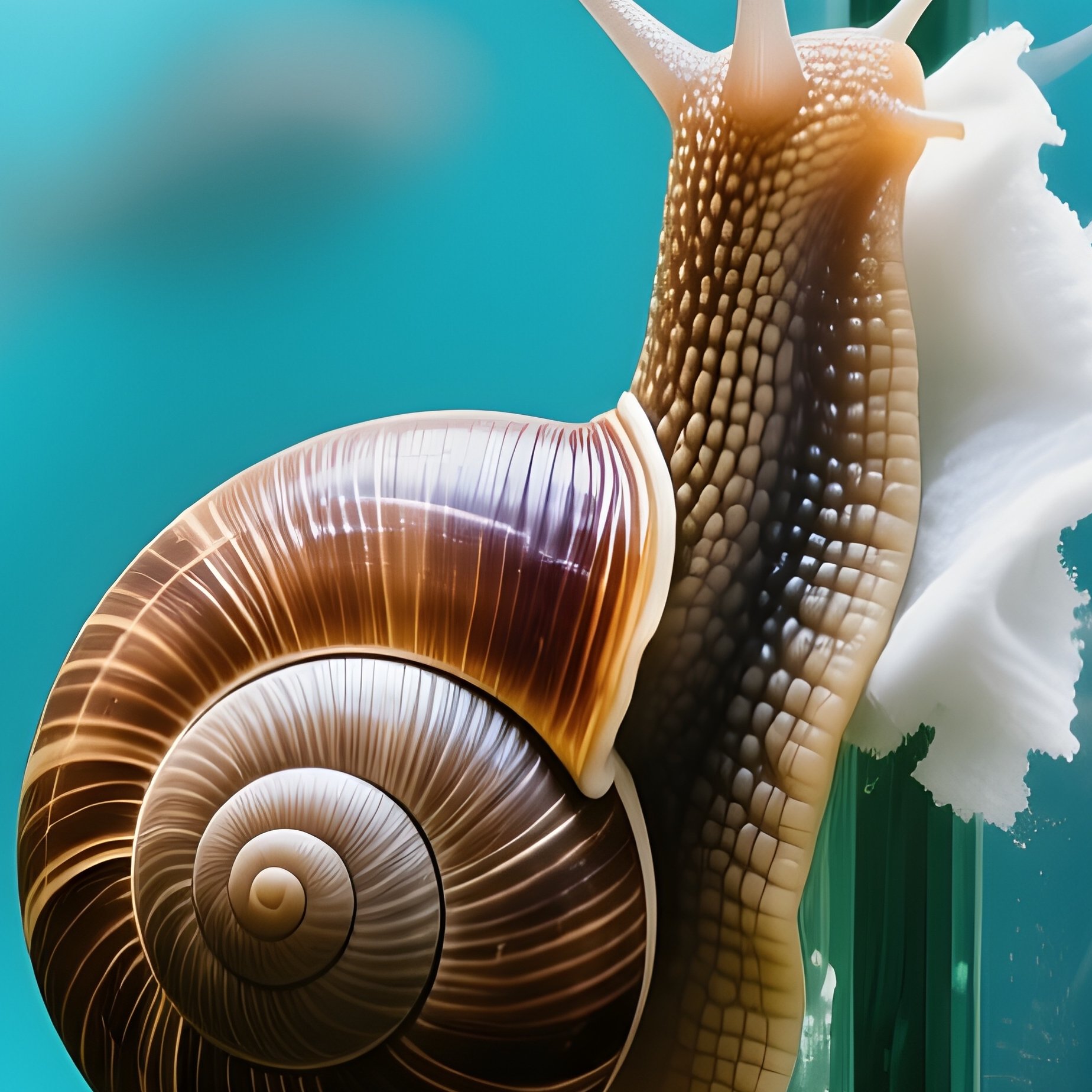 Snail Cleaning Glass Wall Fish Swim Behind - Full Resolution Quality Preview