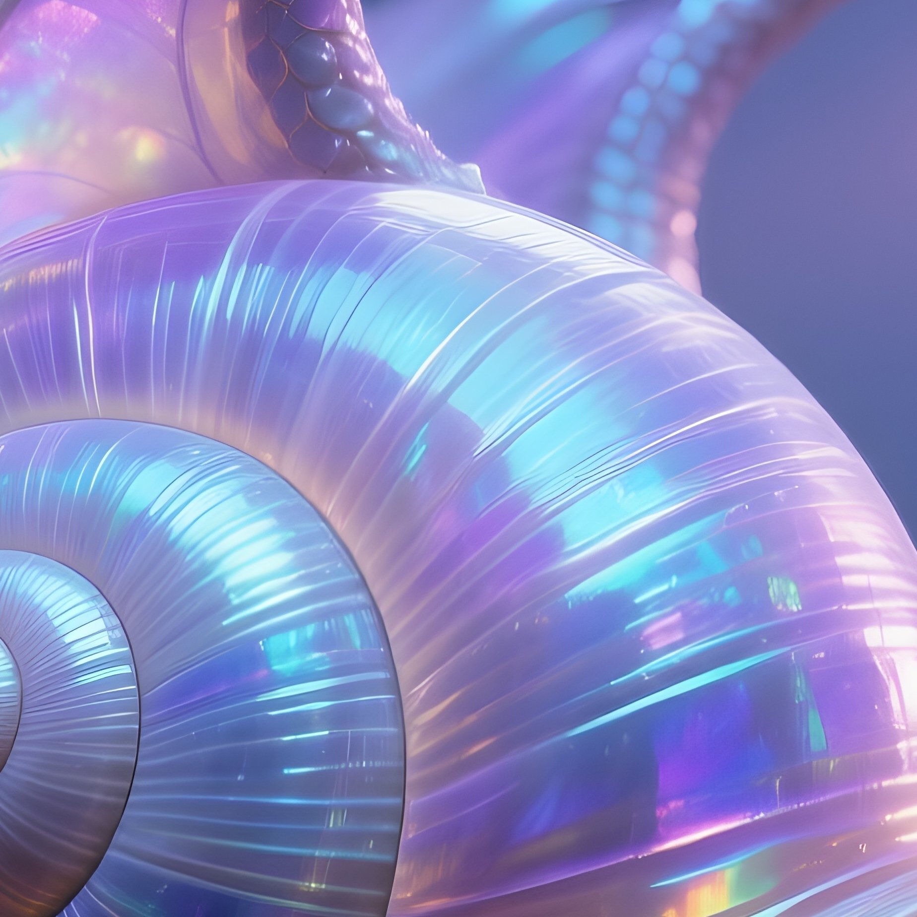 Snail Dragon Hybrid Glowing Like Polished Opal - Full Resolution Quality Preview