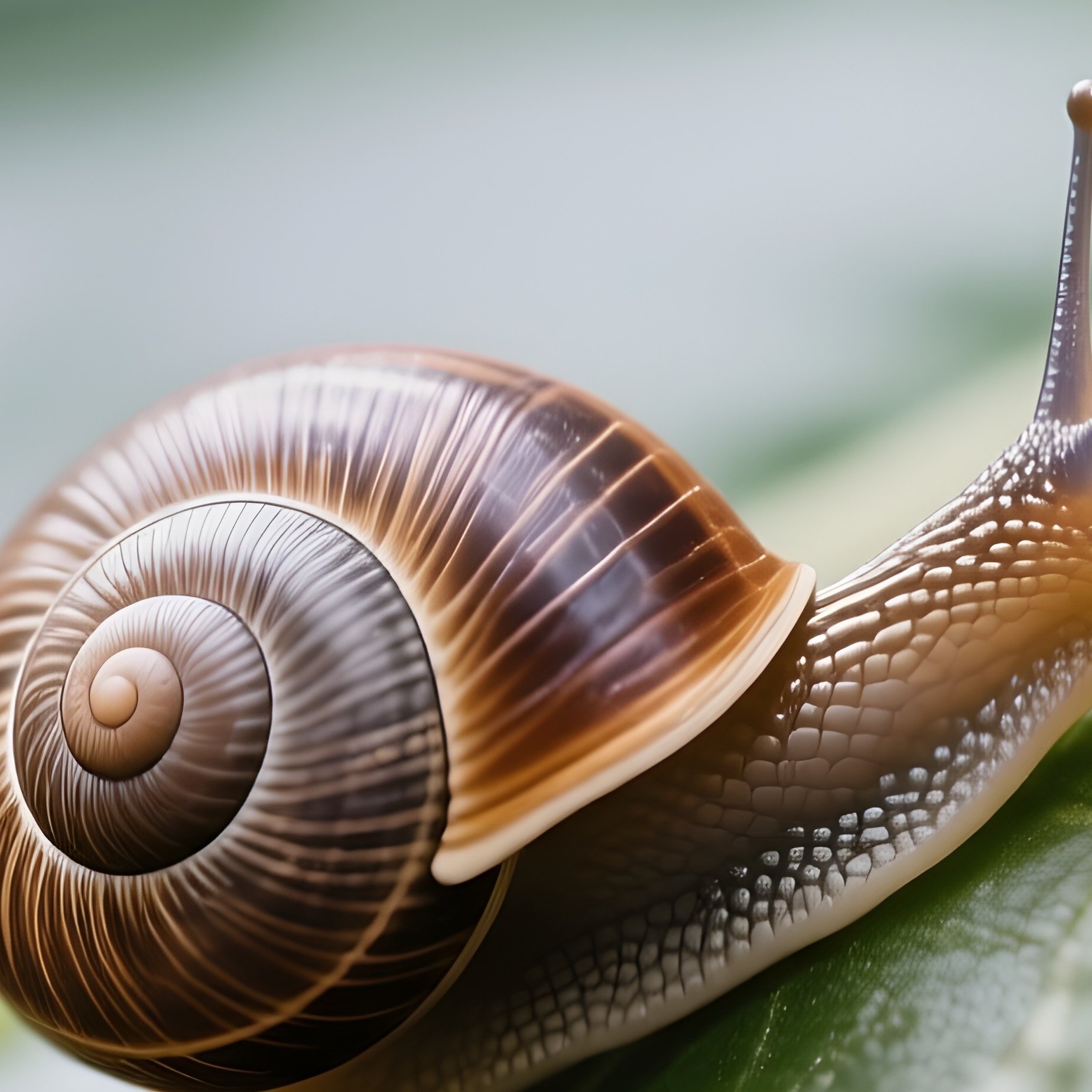 Snail Exploring Plant Edge - Full Resolution Quality Preview