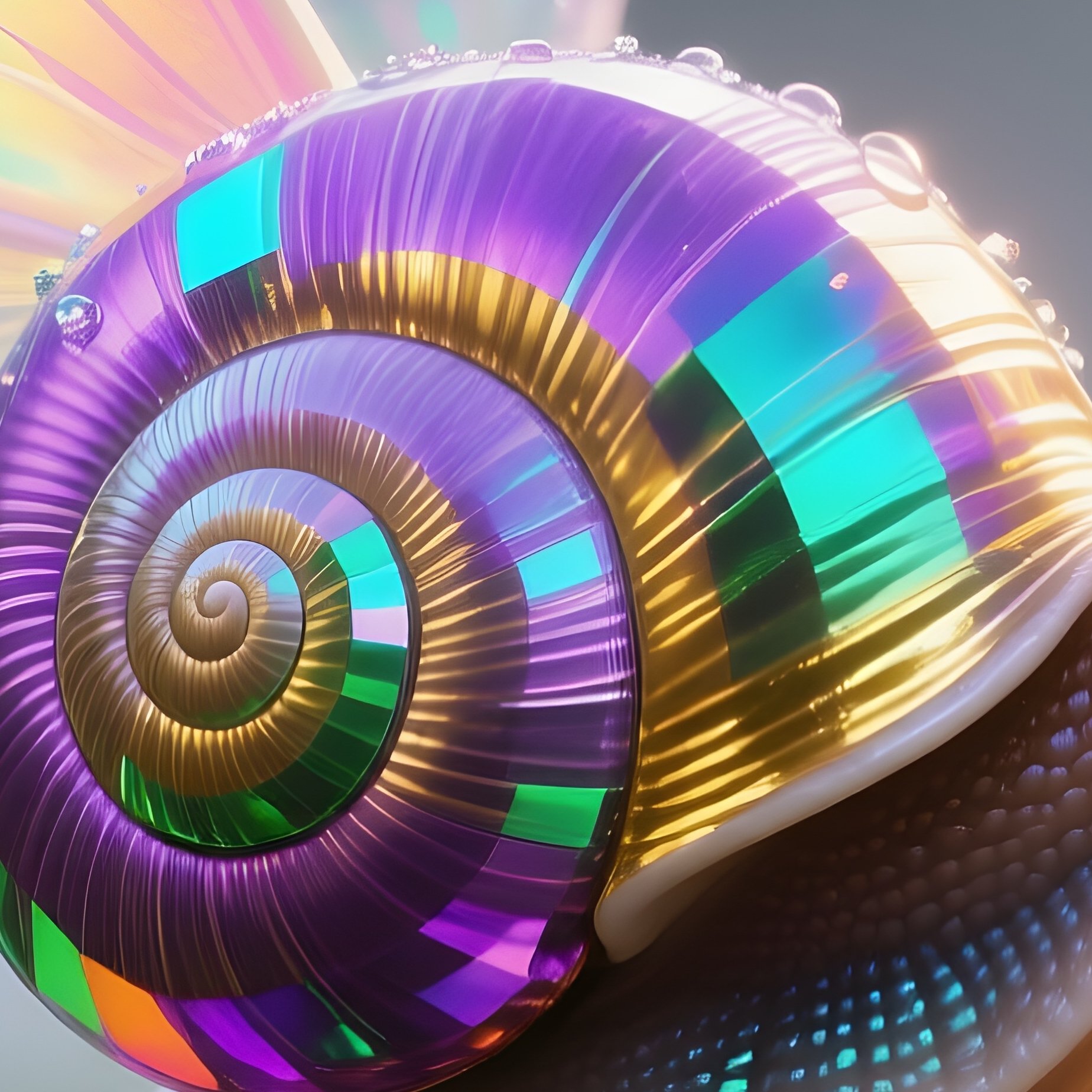 Snail Fairy With Rainbow Crystal Shell - Full Resolution Quality Preview