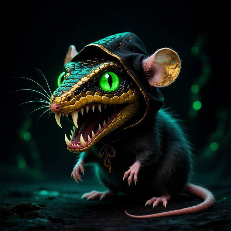 Snake Head Mouse Cobra Head Fangs