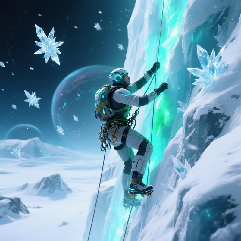 Snow Climber Polar Jett Scaling A Cliff Of Light Fantasy Science Fiction