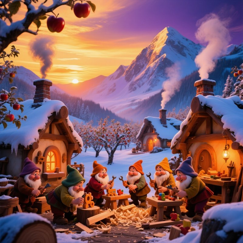 Snow White Apple Orchard Sunset Village