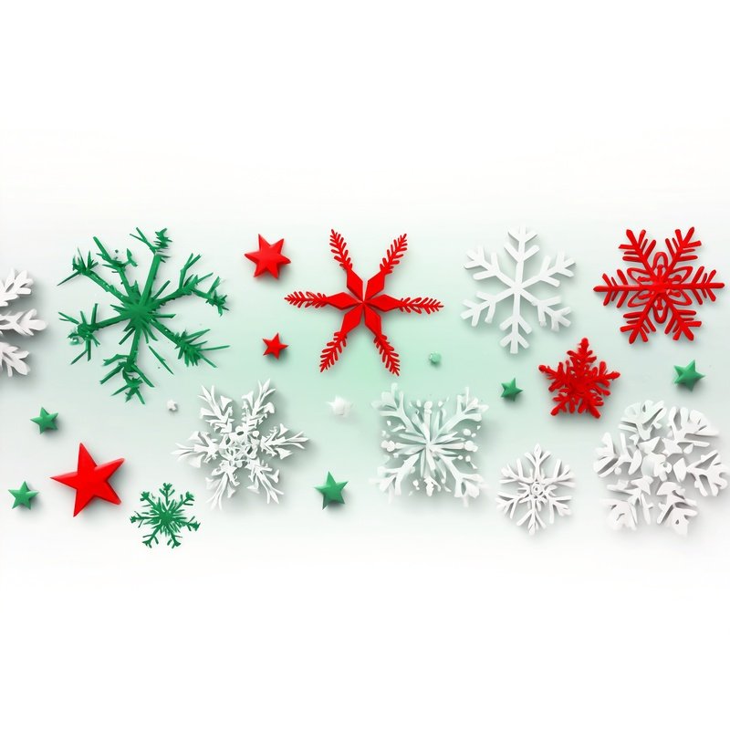 Snowflakes In A Festive Pattern Snowflakes Stars