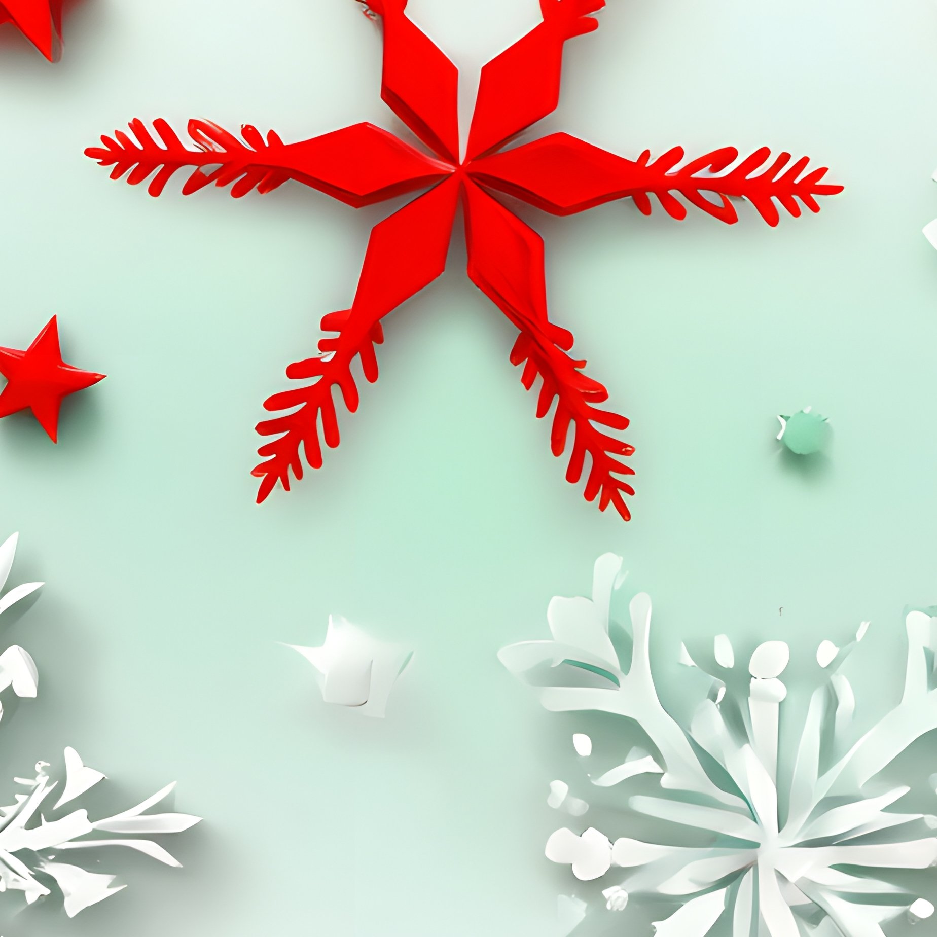 Snowflakes In A Festive Pattern Snowflakes Stars - Full Resolution Quality Preview