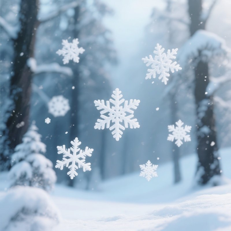 Snowflakes In A Winter Landscape Winter Snowflakes