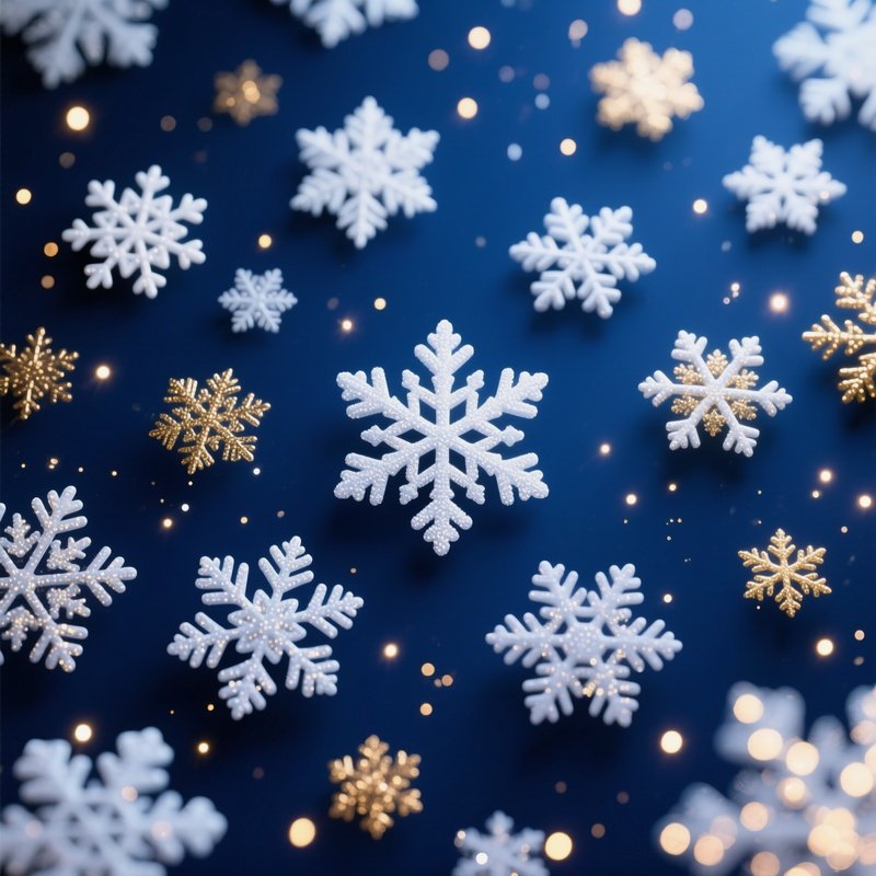 Snowflakes On A Dark Blue Background Snowflakes Winter