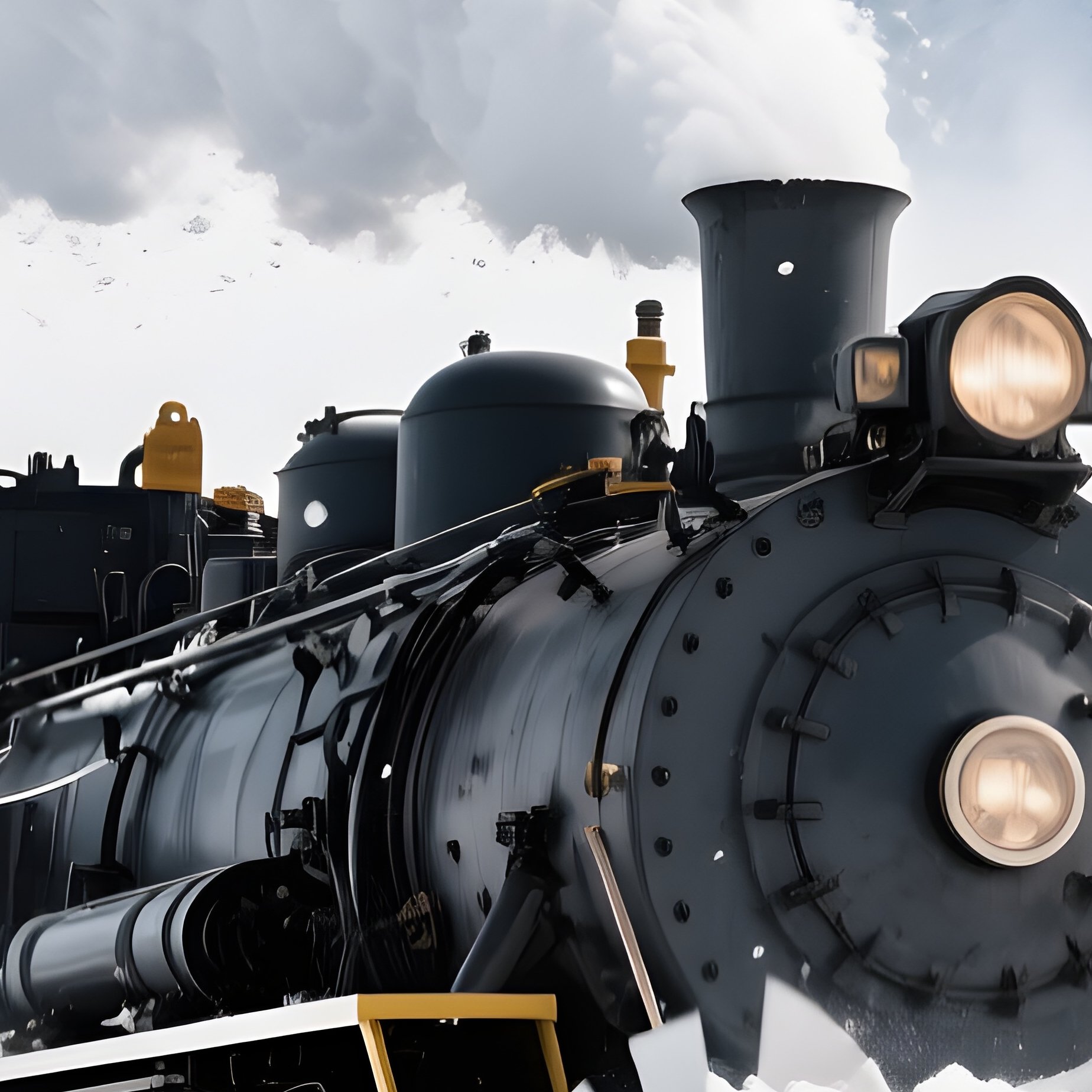 Snowplow Massive Rotary Train Blasting Through Snowdrift Mountains - Full Resolution Quality Preview