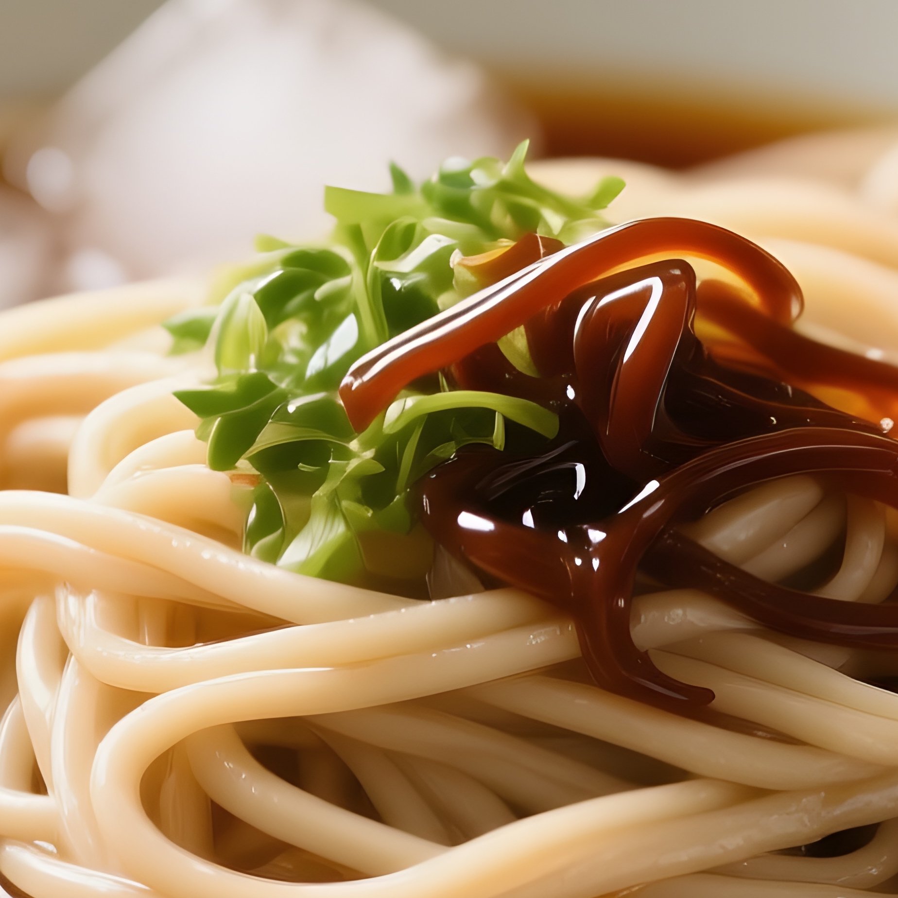 Soba Noodles Served Chilled With Dipping Sauce Made From Soy Sauce, Mirin, And Dashi - Full Resolution Quality Preview