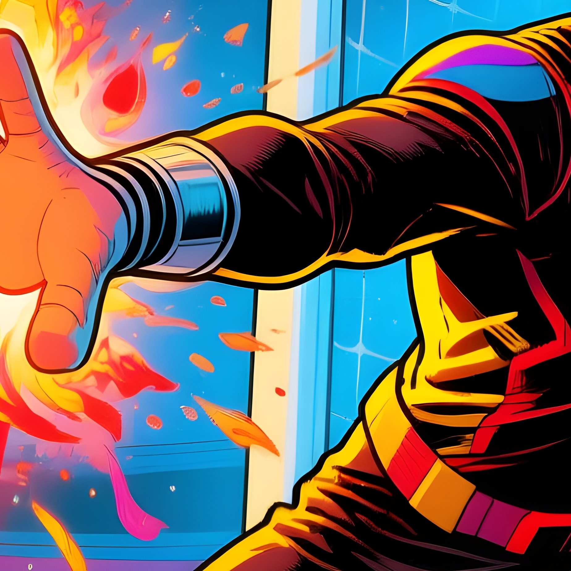 Soccer Goalie Blocking Fireball Shot Fictional - Full Resolution Quality Preview