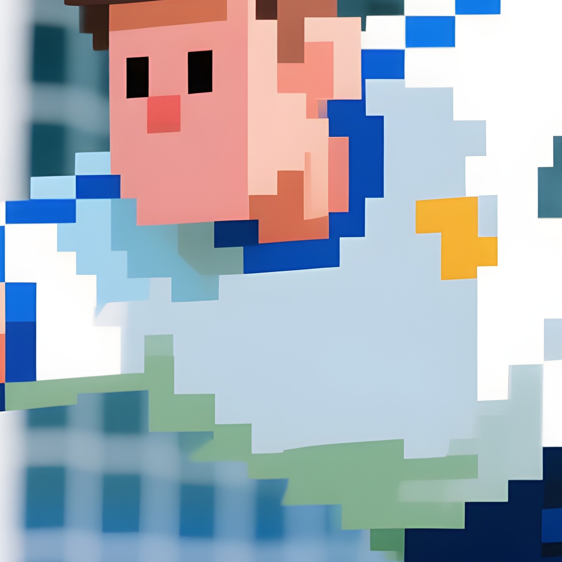 Soccer Goalie Diving To Catch Pixelated White Ball - Full Resolution Quality Preview