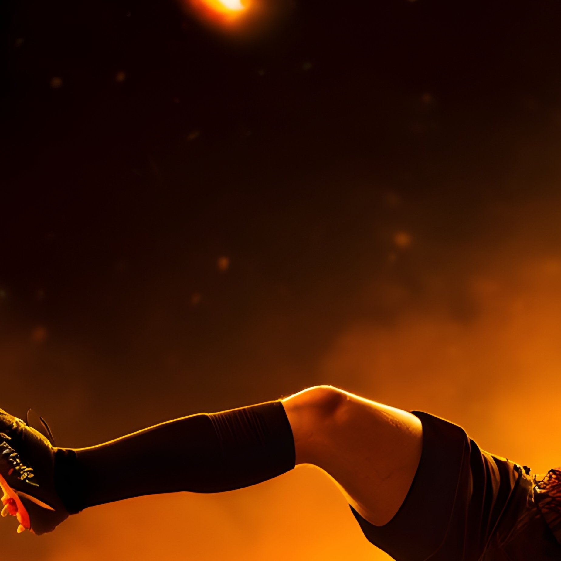 Soccer Player Nova Vale Scoring Mid Air As Meteors Fall Behind - Full Resolution Quality Preview