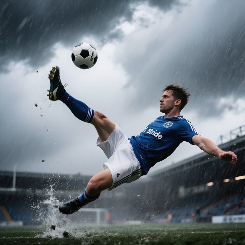Soccer Player Overhead Kick Storm
