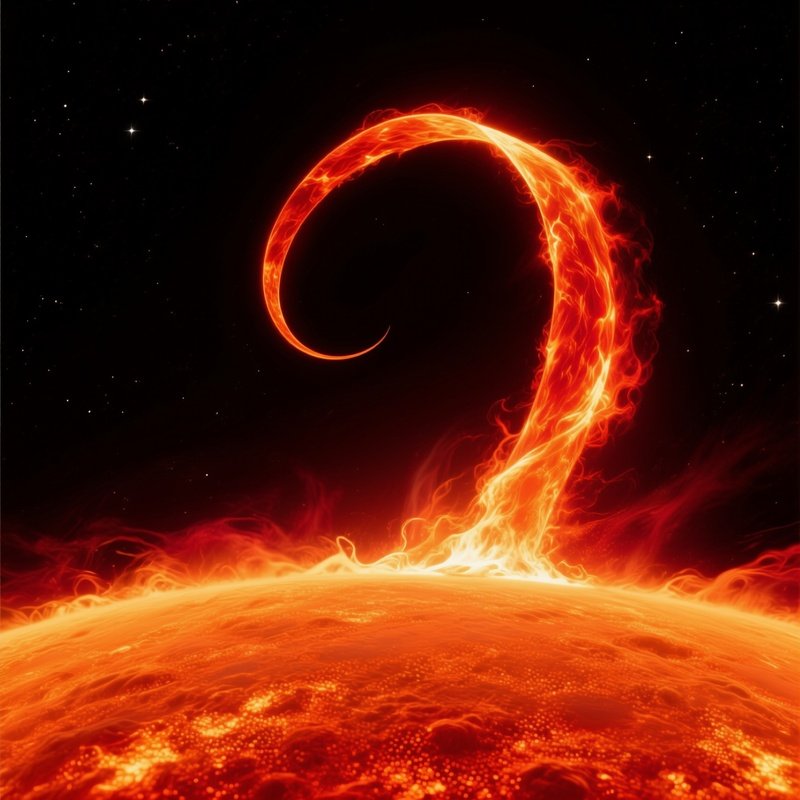 Solar Prominence Looping From The Sun Surface