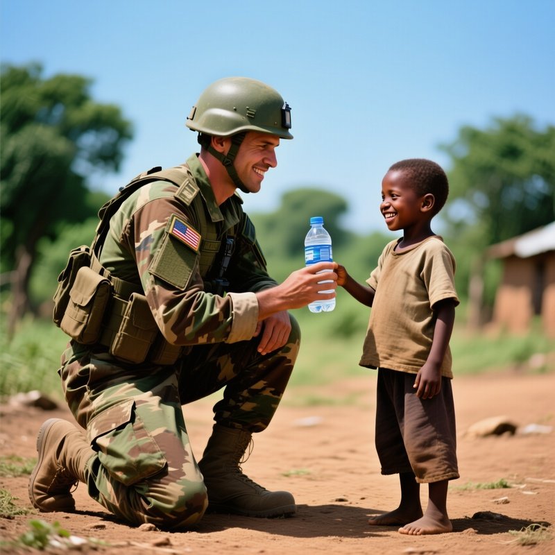 Soldier Child Water Interaction