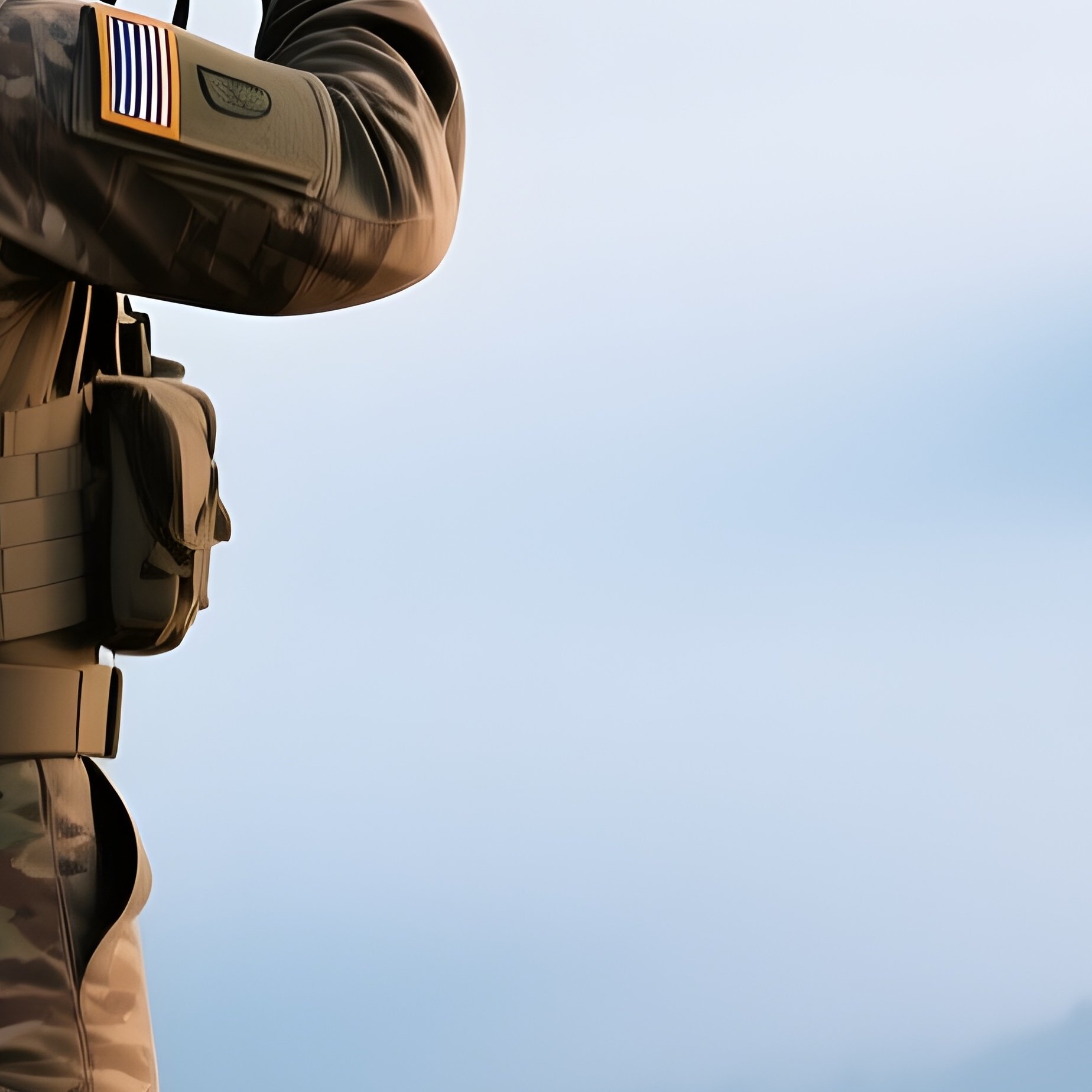 Soldier Looking Through Binoculars - Full Resolution Quality Preview