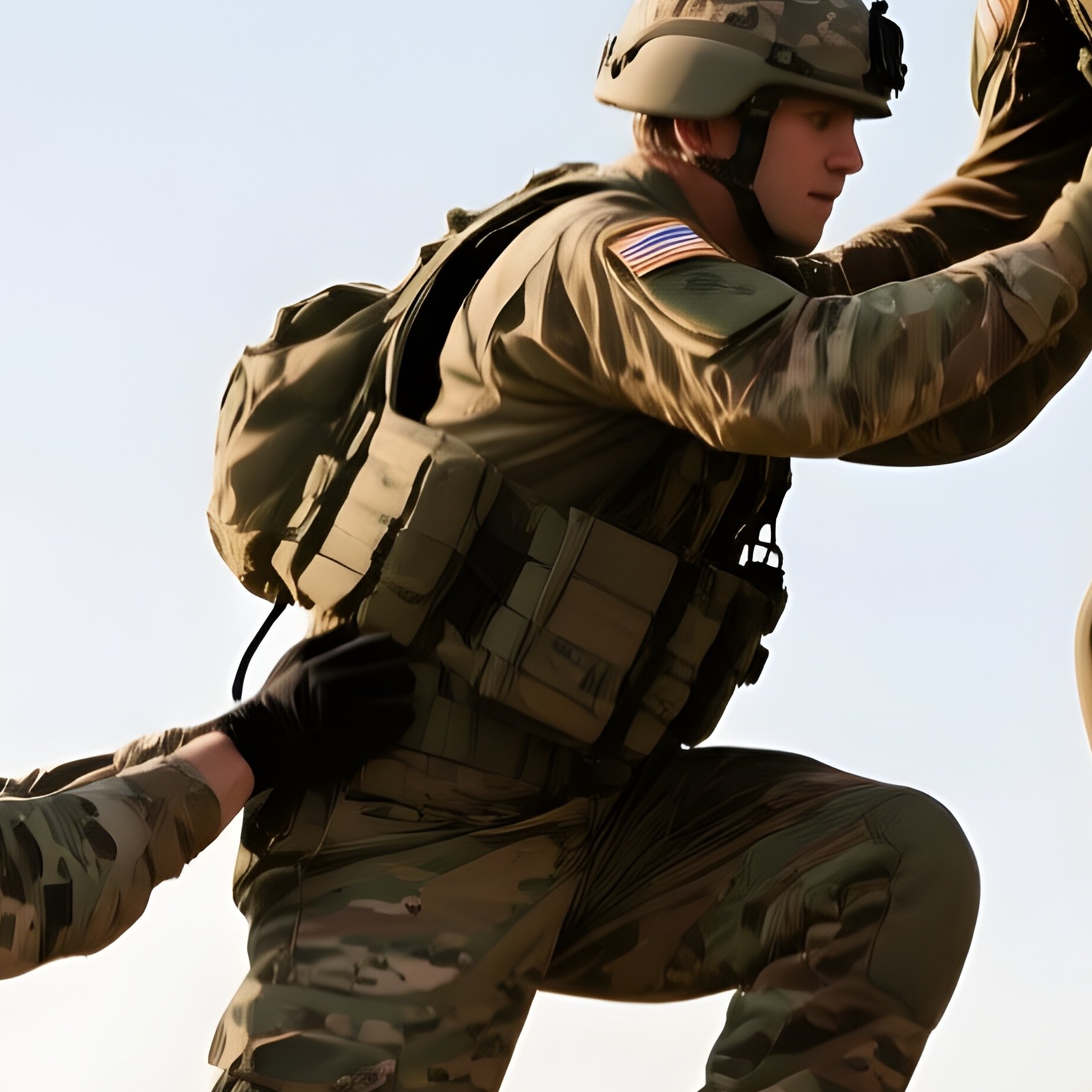 Soldiers Climbing Rocky Hill - Full Resolution Quality Preview