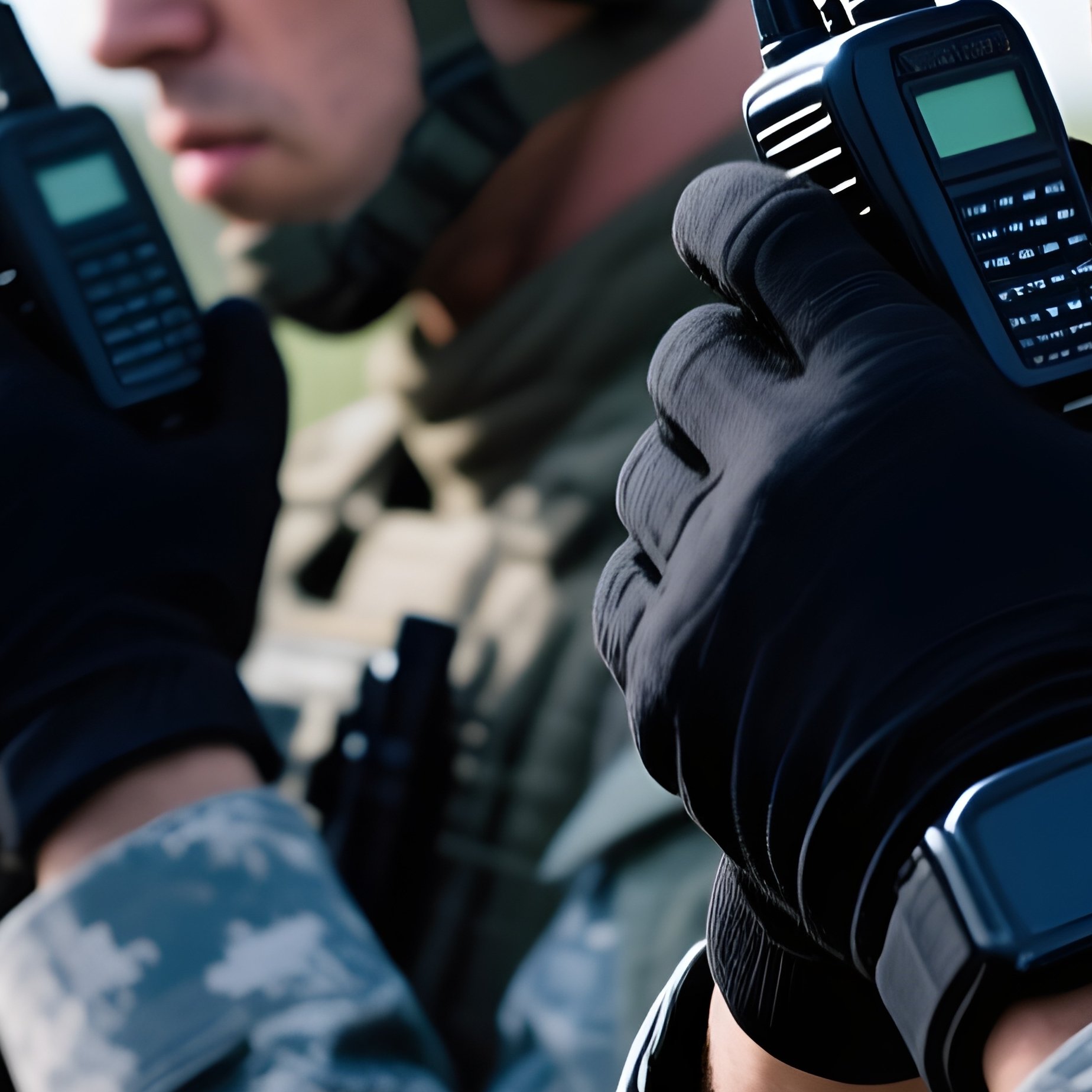 Soldiers Coordinating Logistics Radio Equipment - Full Resolution Quality Preview