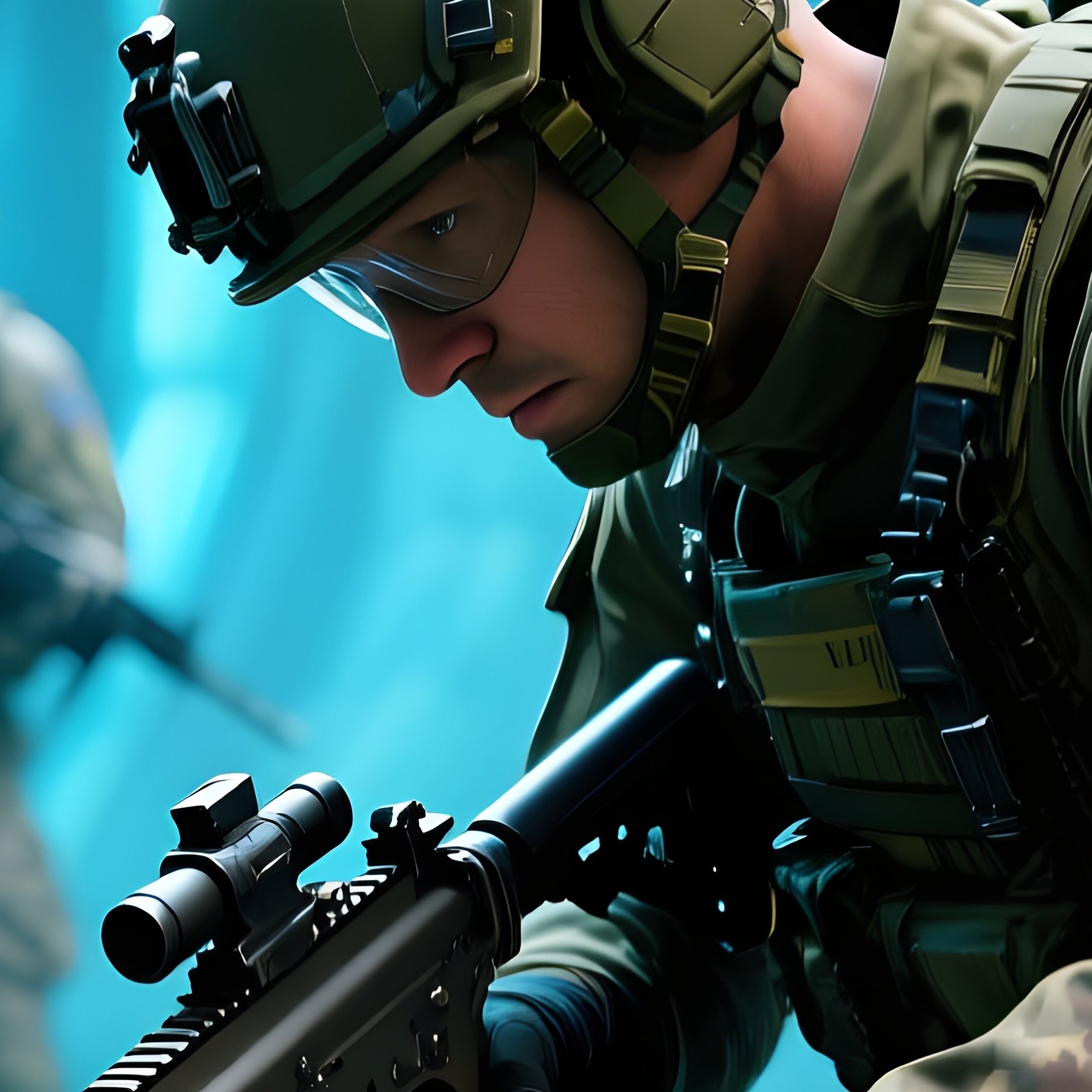 Soldiers Maintaining Equipment Photorealistic Science Fiction Fantasy - Full Resolution Quality Preview