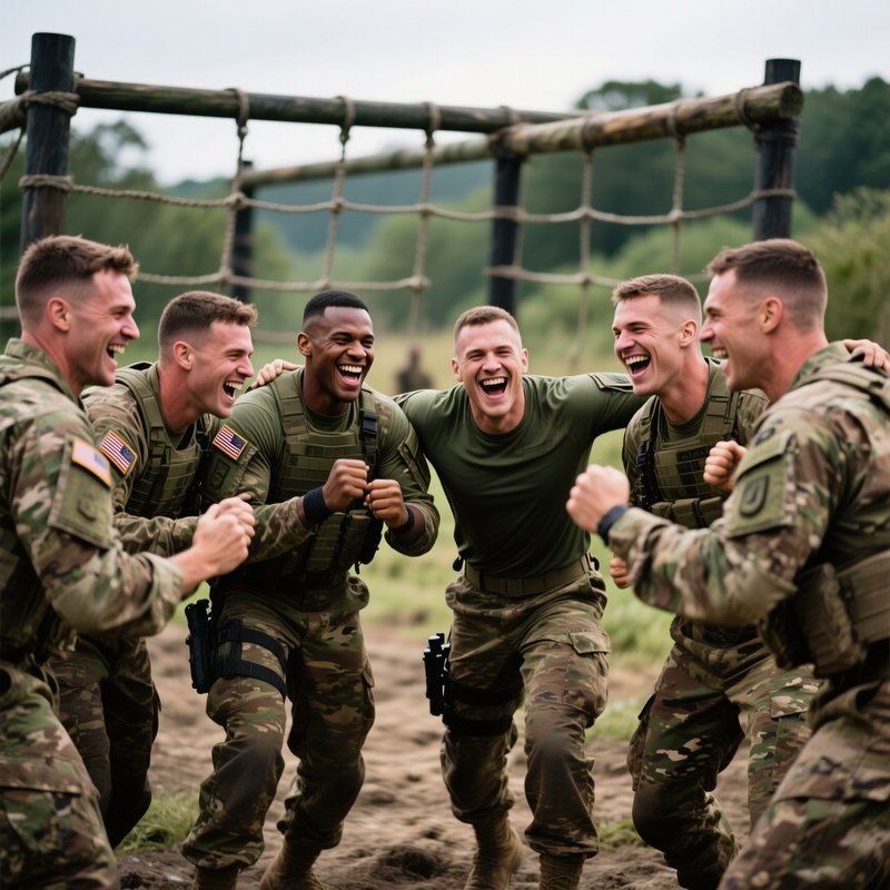 Soldiers Training On Obstacle Course