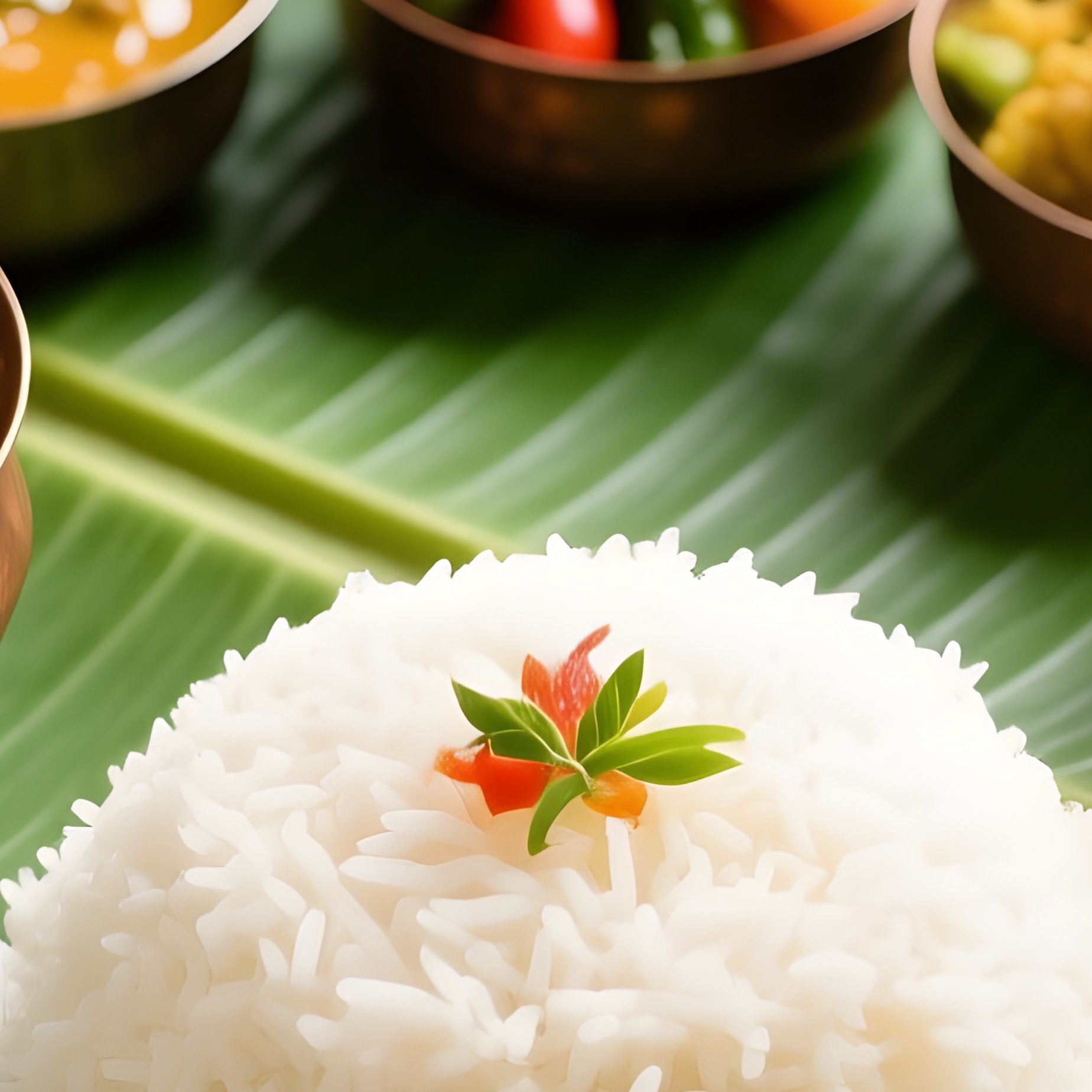 South Indian Thali On Banana Leaf - Full Resolution Quality Preview