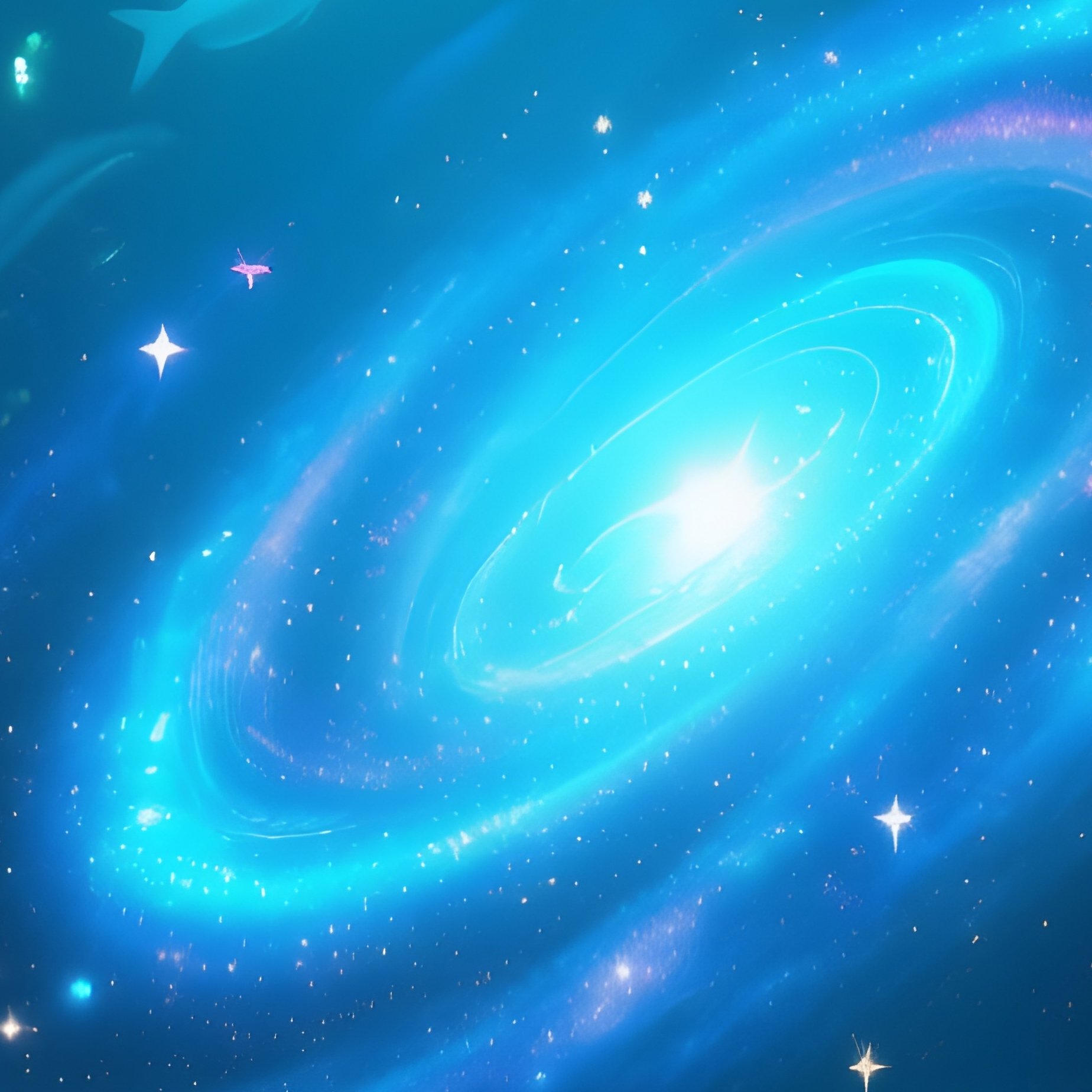 Space Galaxy Underwater Scene - Full Resolution Quality Preview