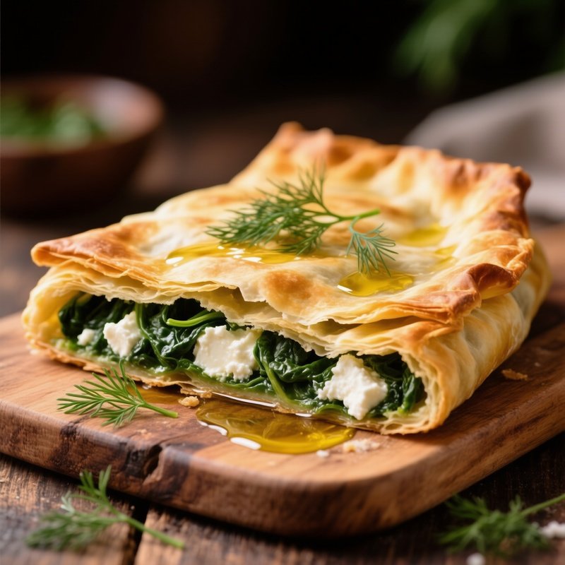 Spanakopita Spinach Feta Pie With Crispy Golden Phyllo Layers