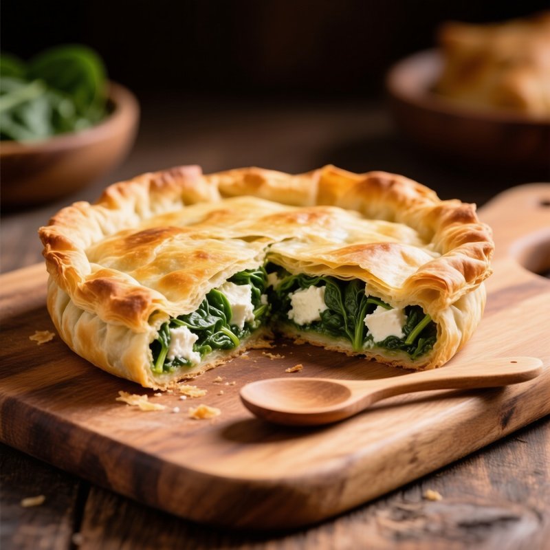 Spanakopita Spinach Feta Pie With Crispy Golden Phyllo Layers