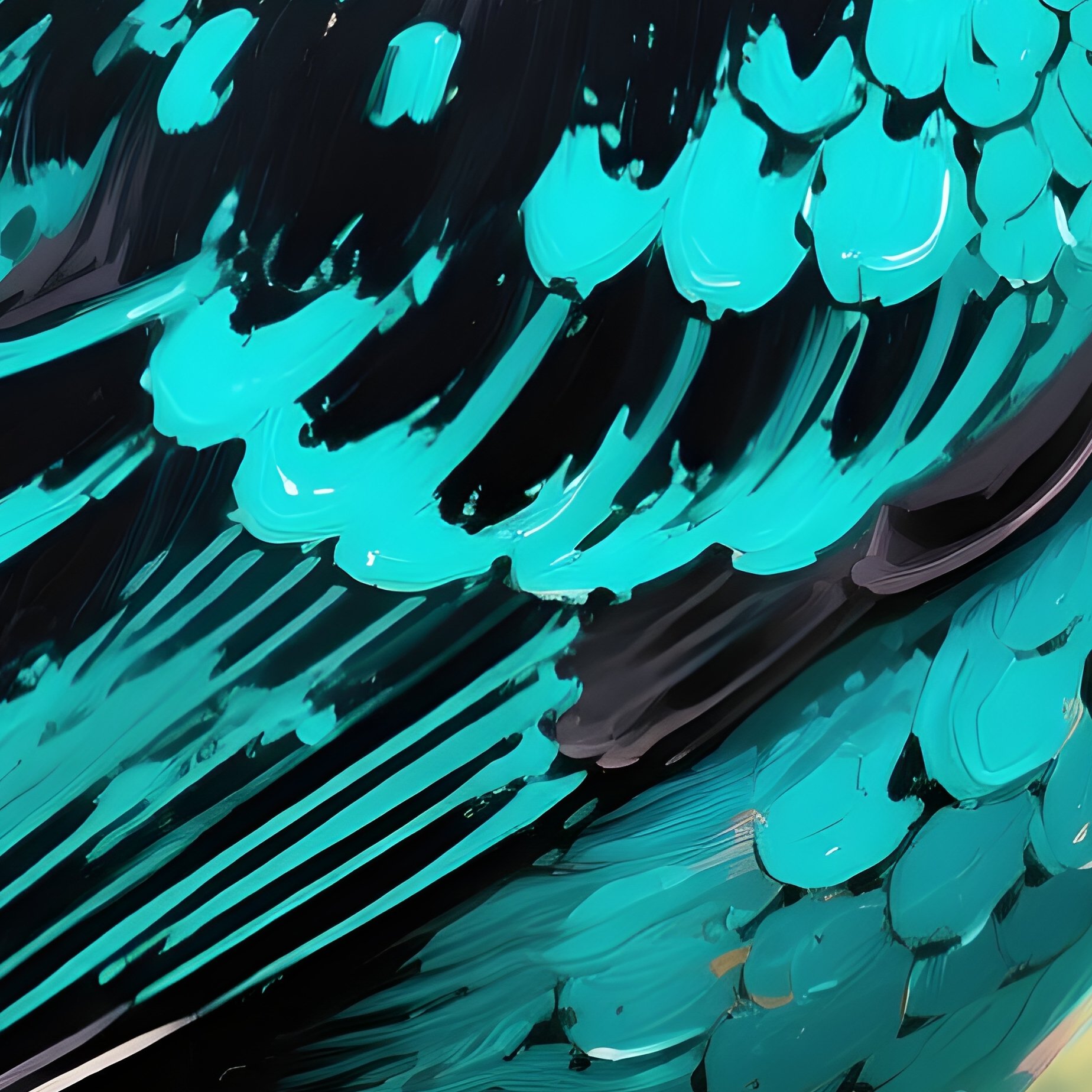 Spangled Cotinga Electric Turquoise Painted Bird - Full Resolution Quality Preview