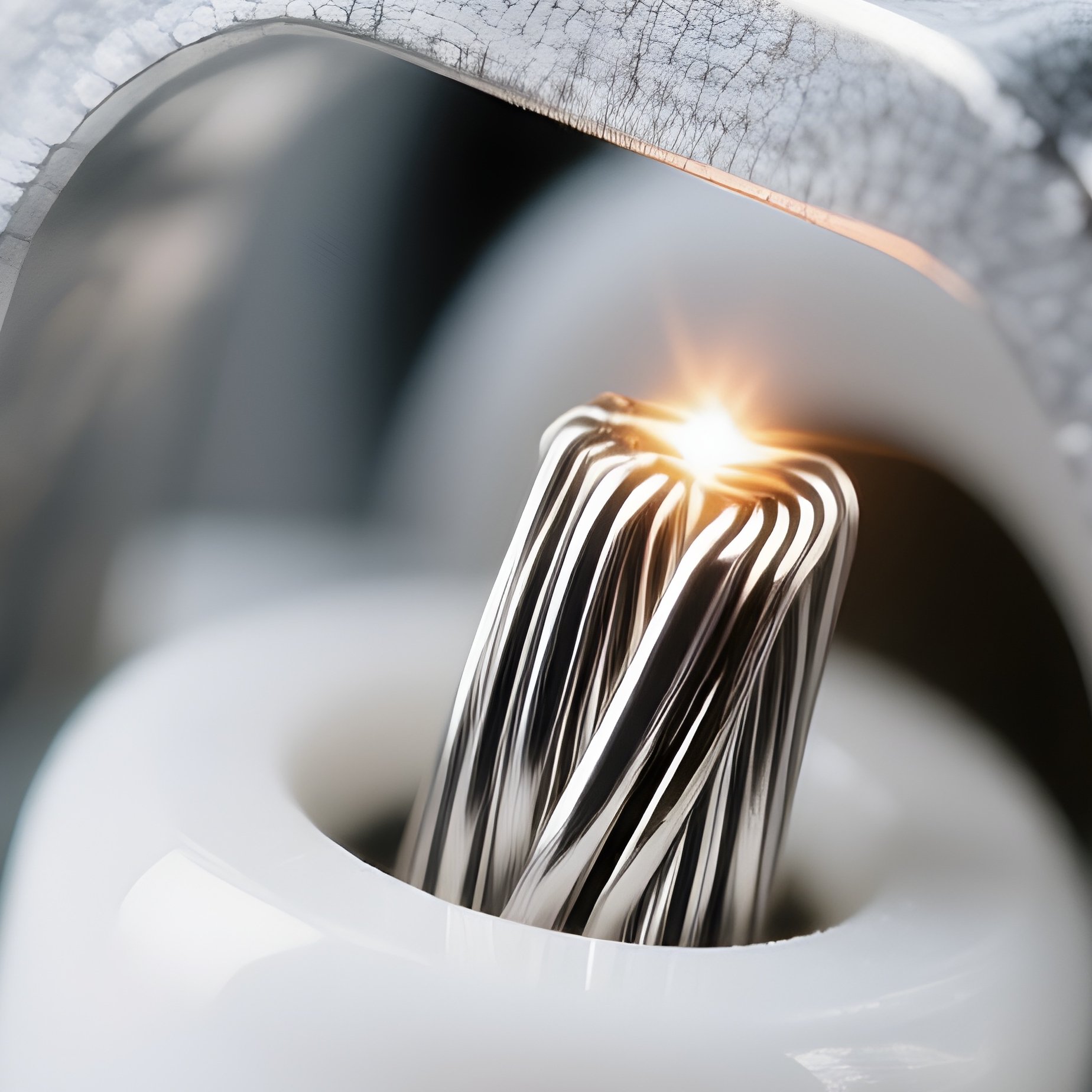 Spark Plug Macro Platinum Electrode - Full Resolution Quality Preview