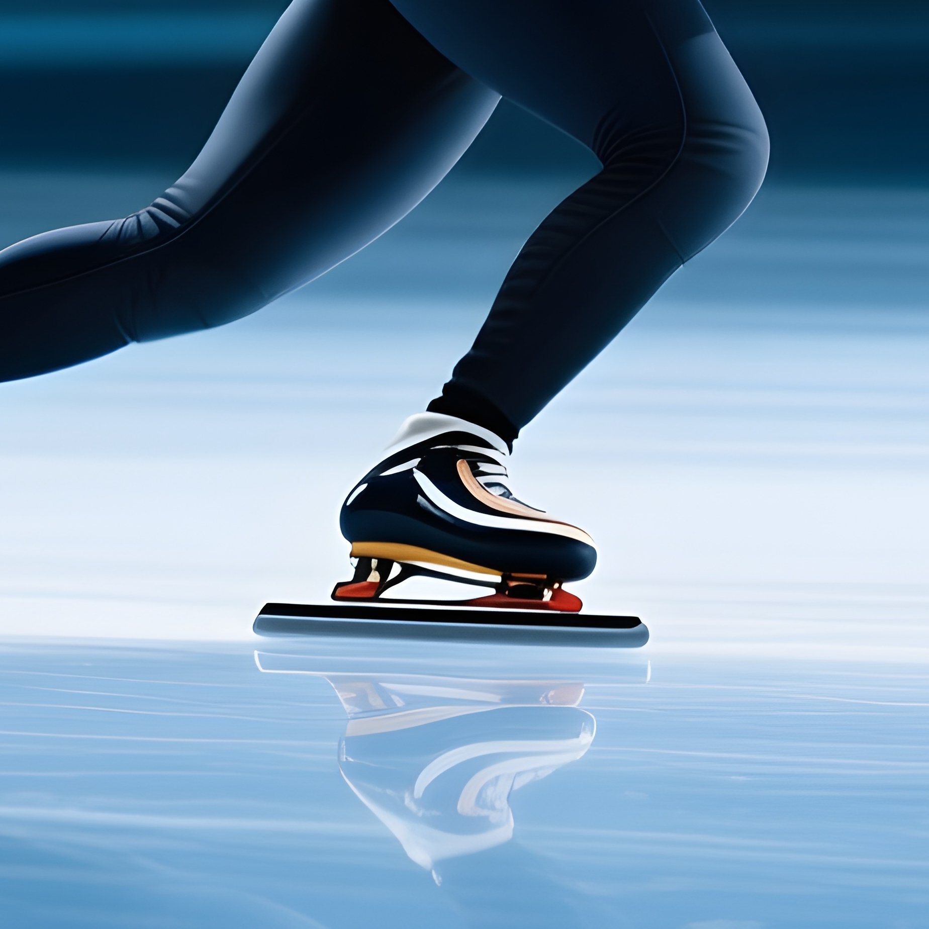 Speed Skater Frost Blaze Cutting Through Mirrored Ice - Full Resolution Quality Preview