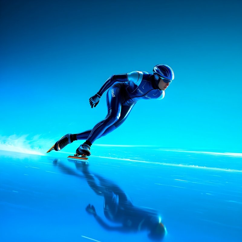Speed Skater Frost Blaze Cutting Through Mirrored Ice 2