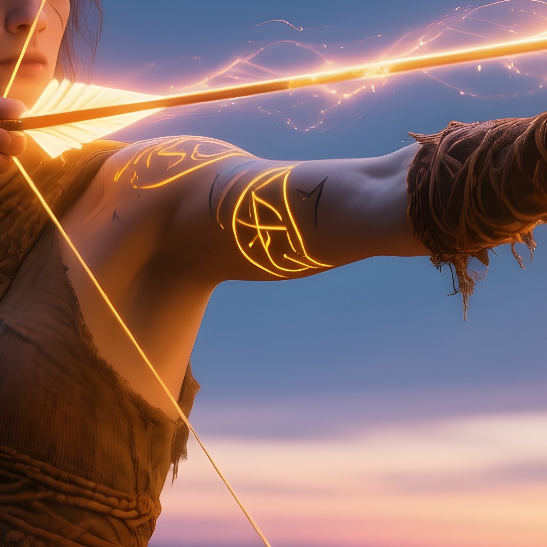 Spell Archer Shooting Light Arrows - Full Resolution Quality Preview